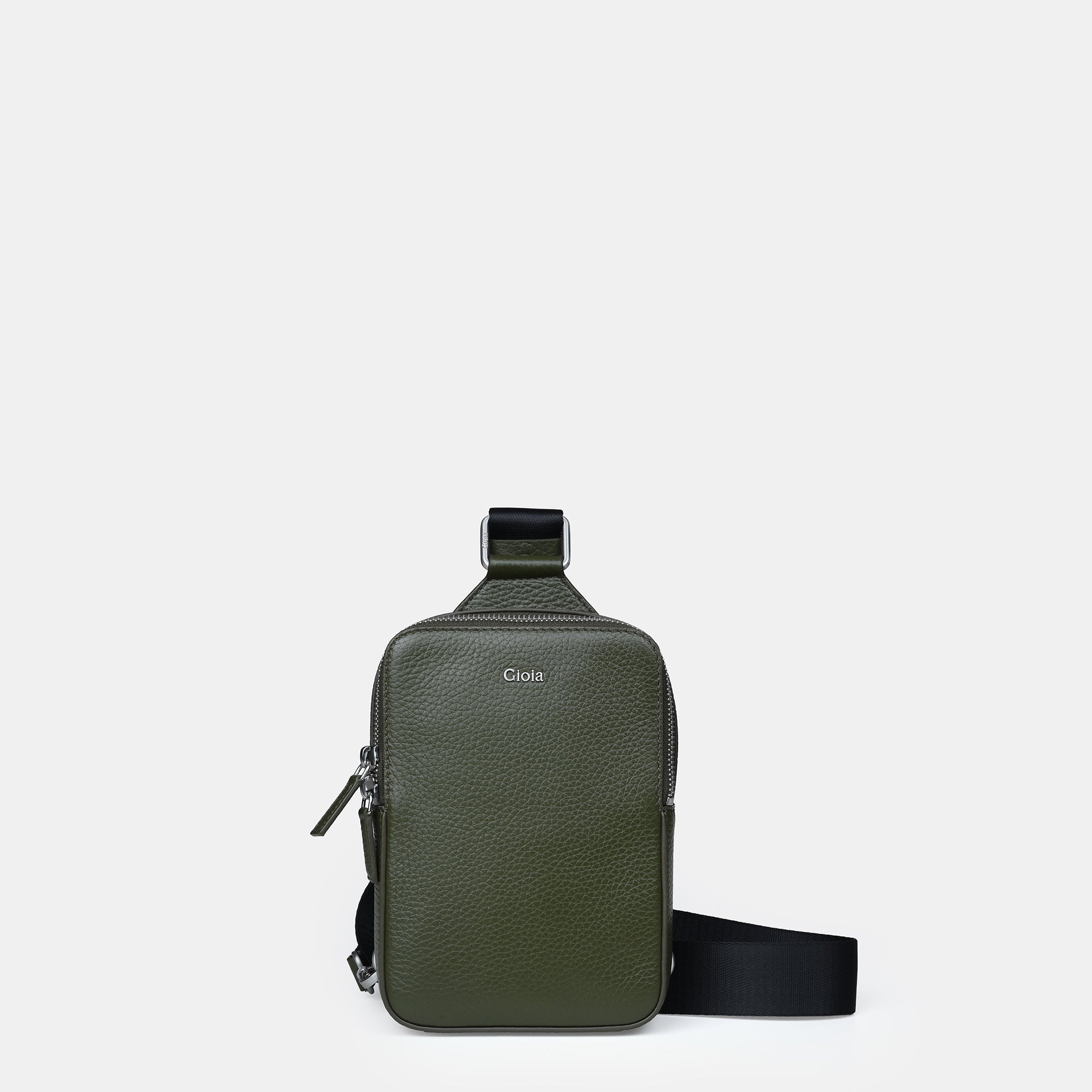Mario V leather Crossbody Bag Small#Color_Olive