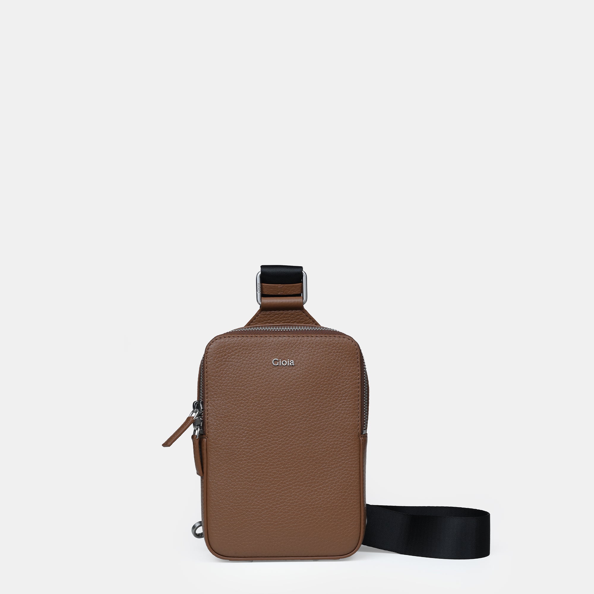 Mario V leather Crossbody Bag Small#Color_Tan