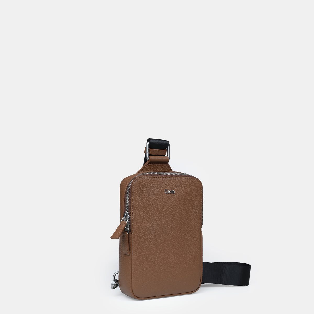 Mario V leather Crossbody Bag Small#Color_Tan