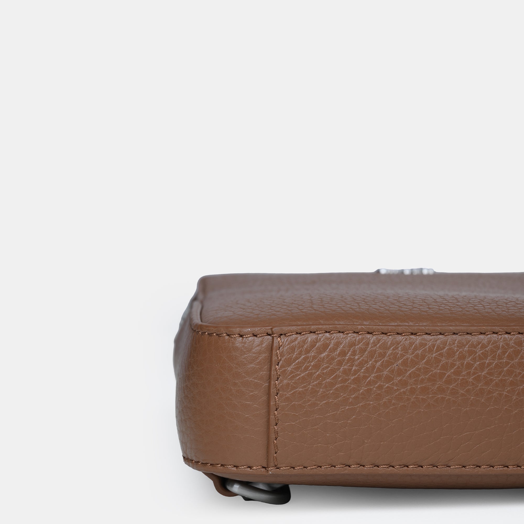 Mario V leather Crossbody Bag Small#Color_Tan