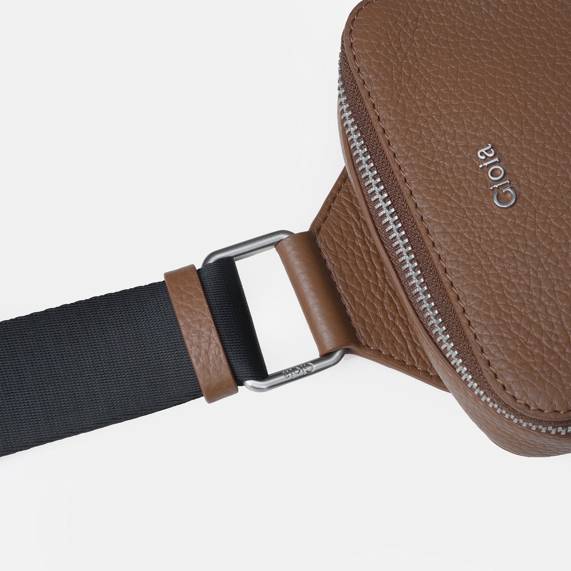 Mario V leather Crossbody Bag Small#Color_Tan