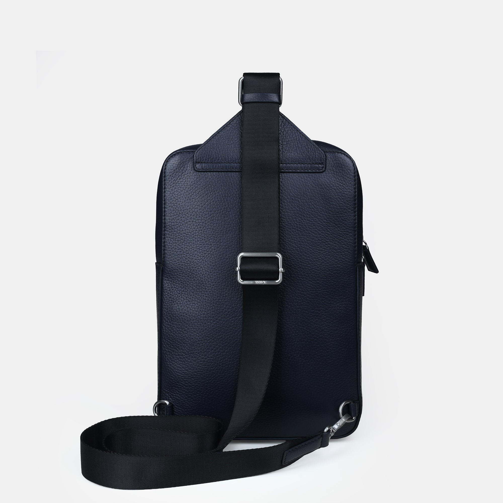 Mario V leather Crossbody Bag#Color_Navy