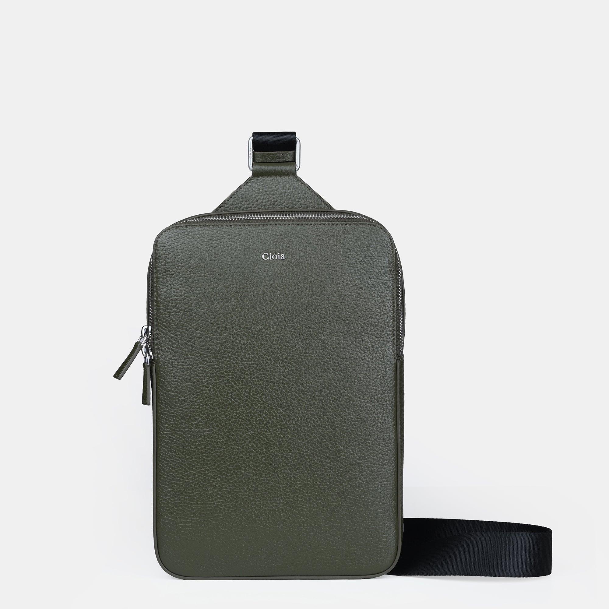 Mario V leather Crossbody Bag#Color_Olive