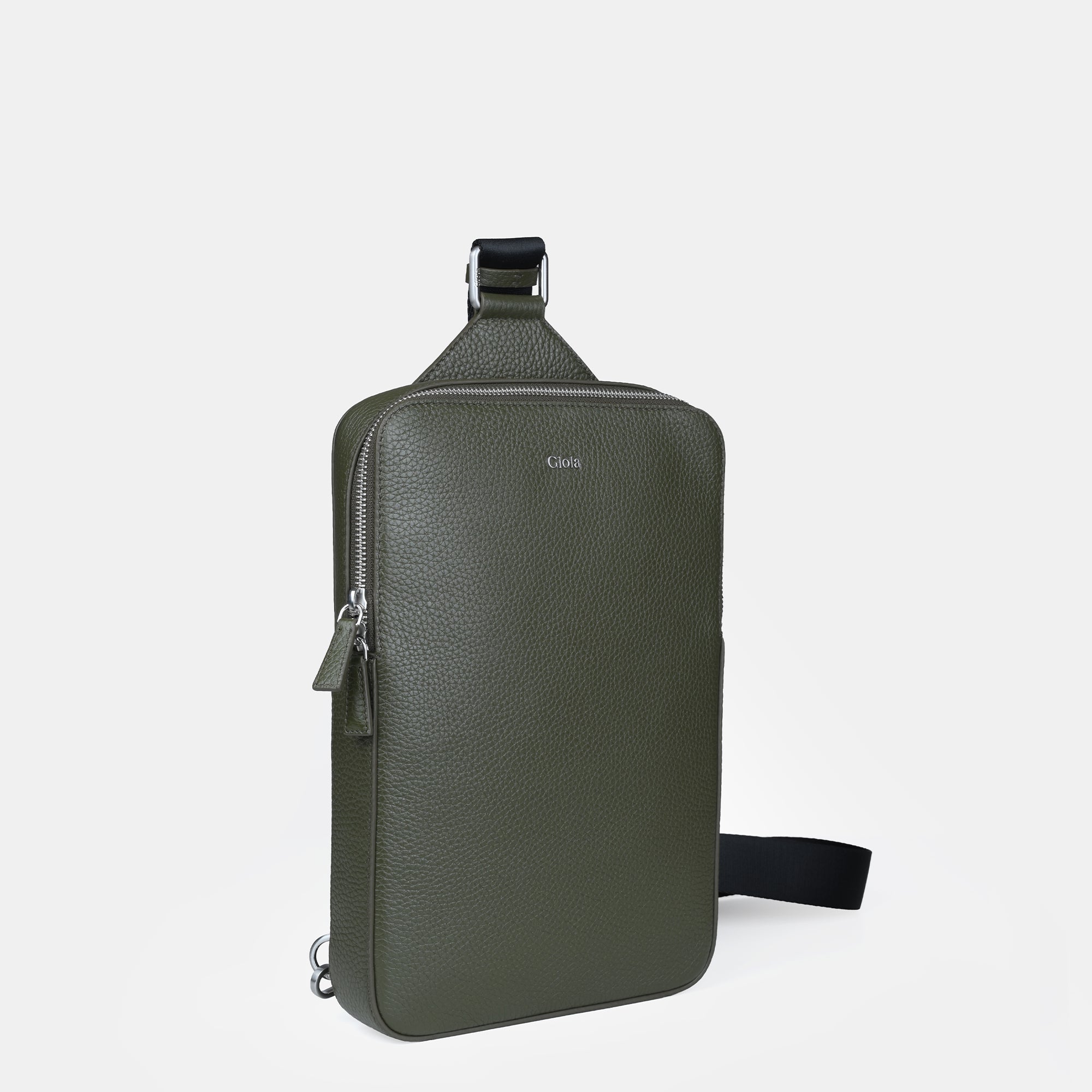 Mario V leather Crossbody Bag#Color_Olive