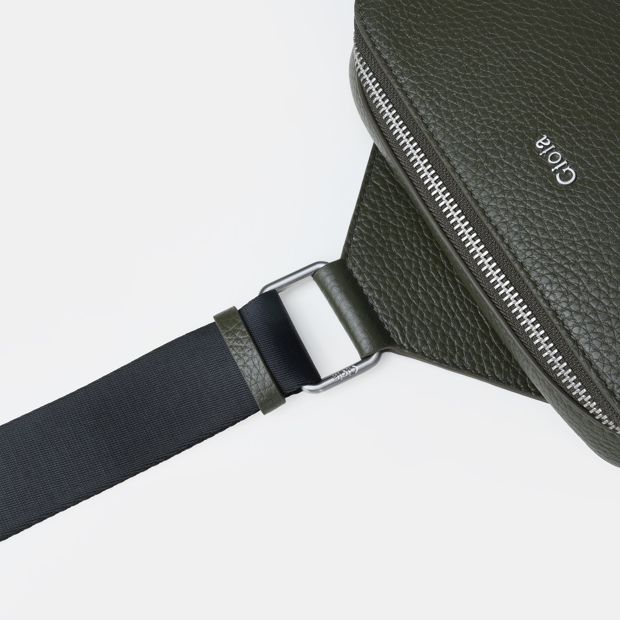 Mario V leather Crossbody Bag#Color_Olive
