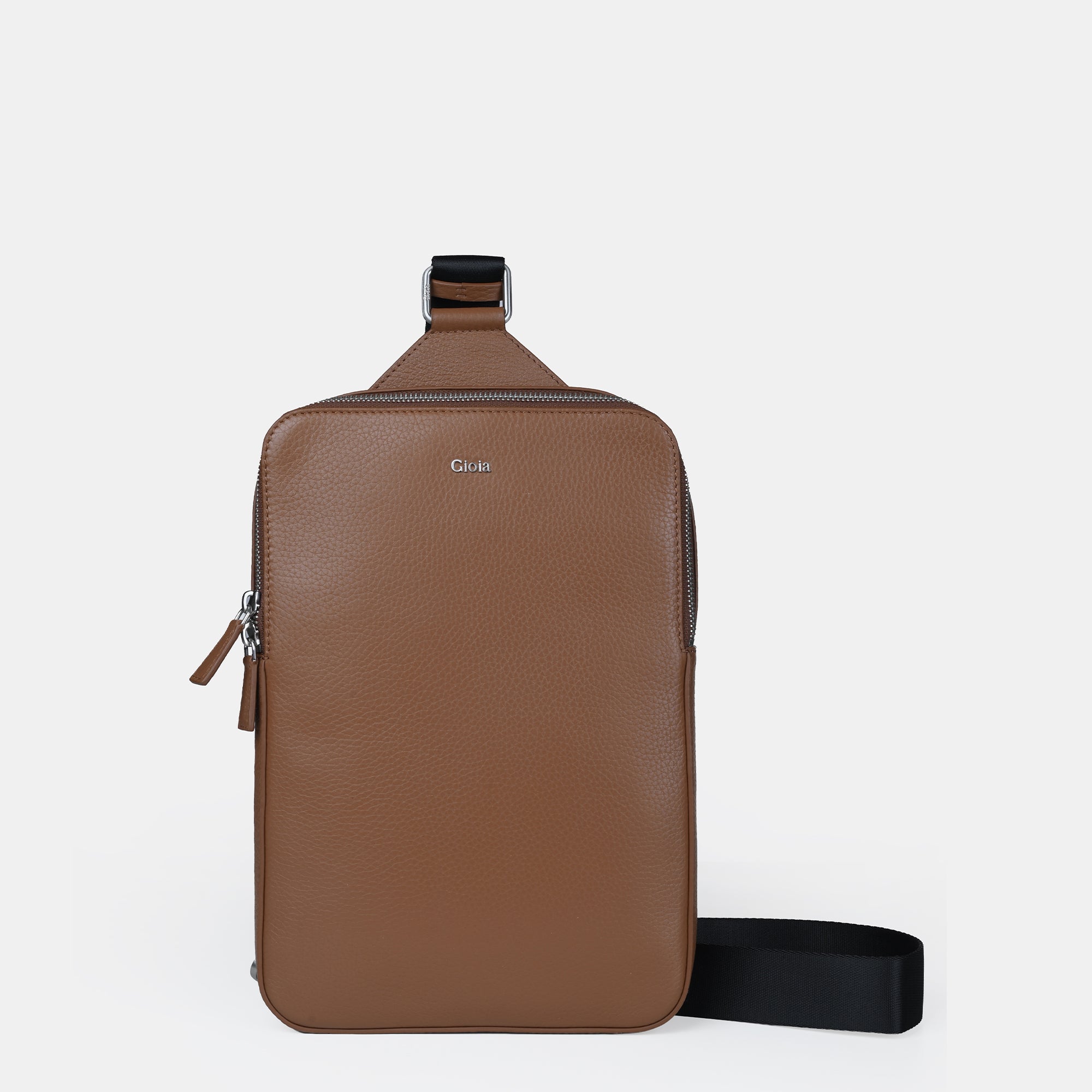 Mario V leather Crossbody Bag#Color_Tan