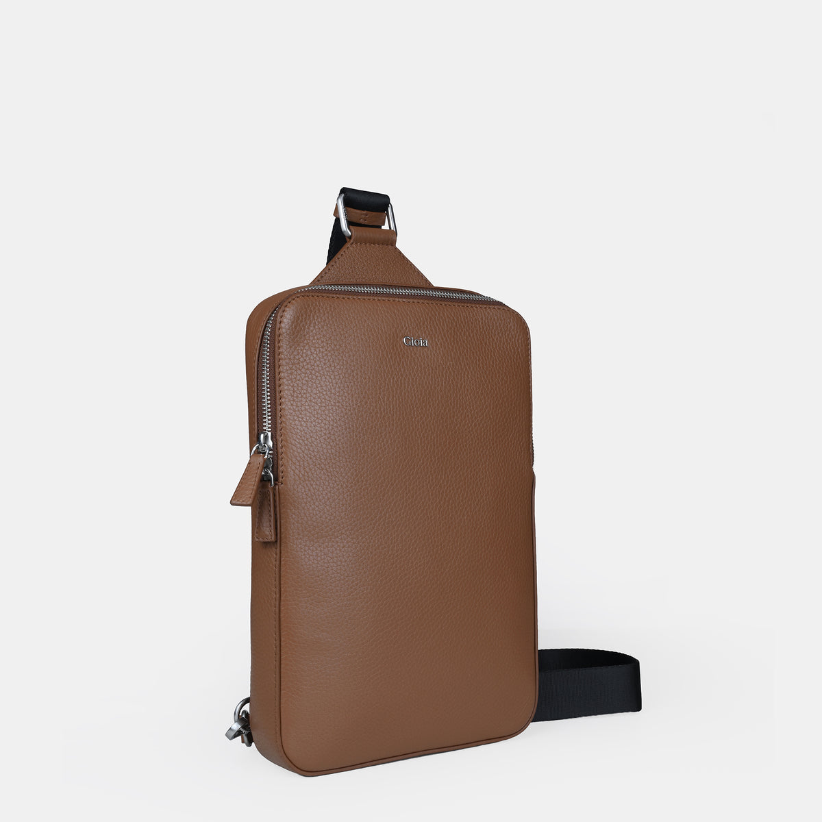Mario V leather Crossbody Bag#Color_Tan
