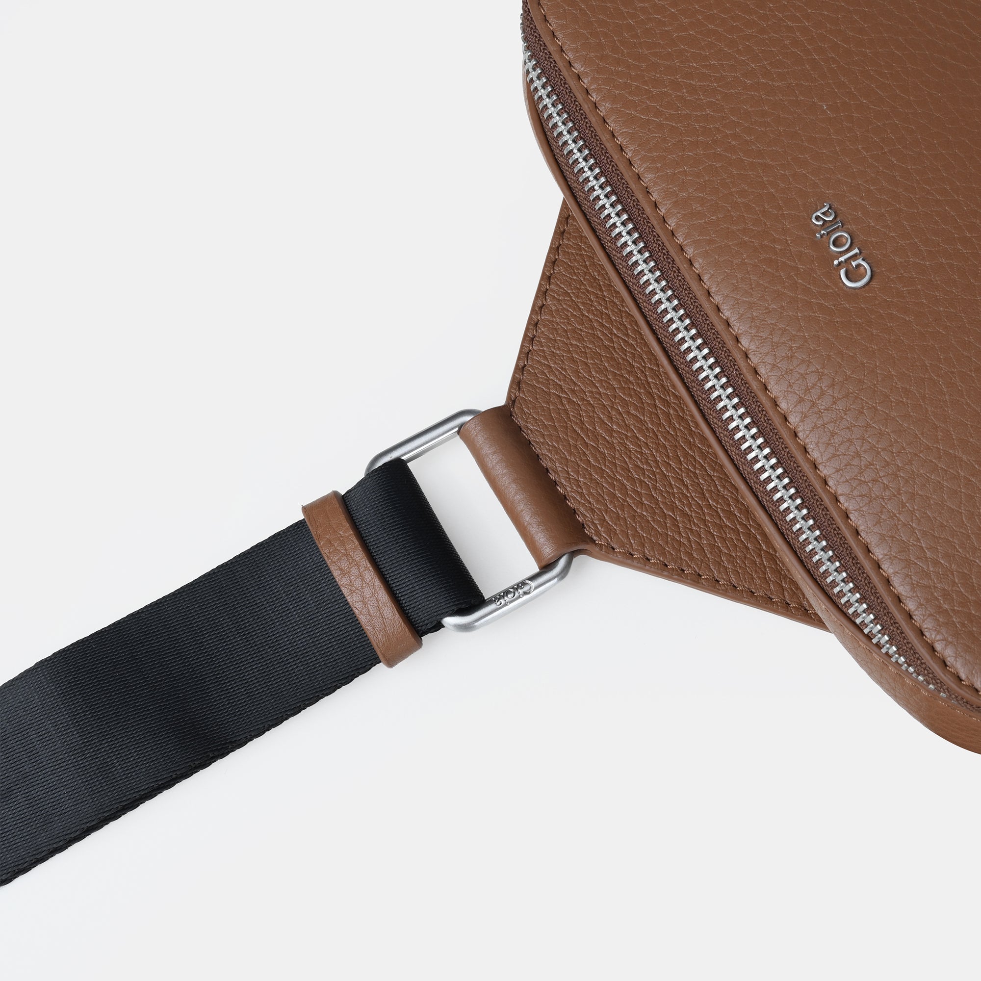 Mario V leather Crossbody Bag#Color_Tan