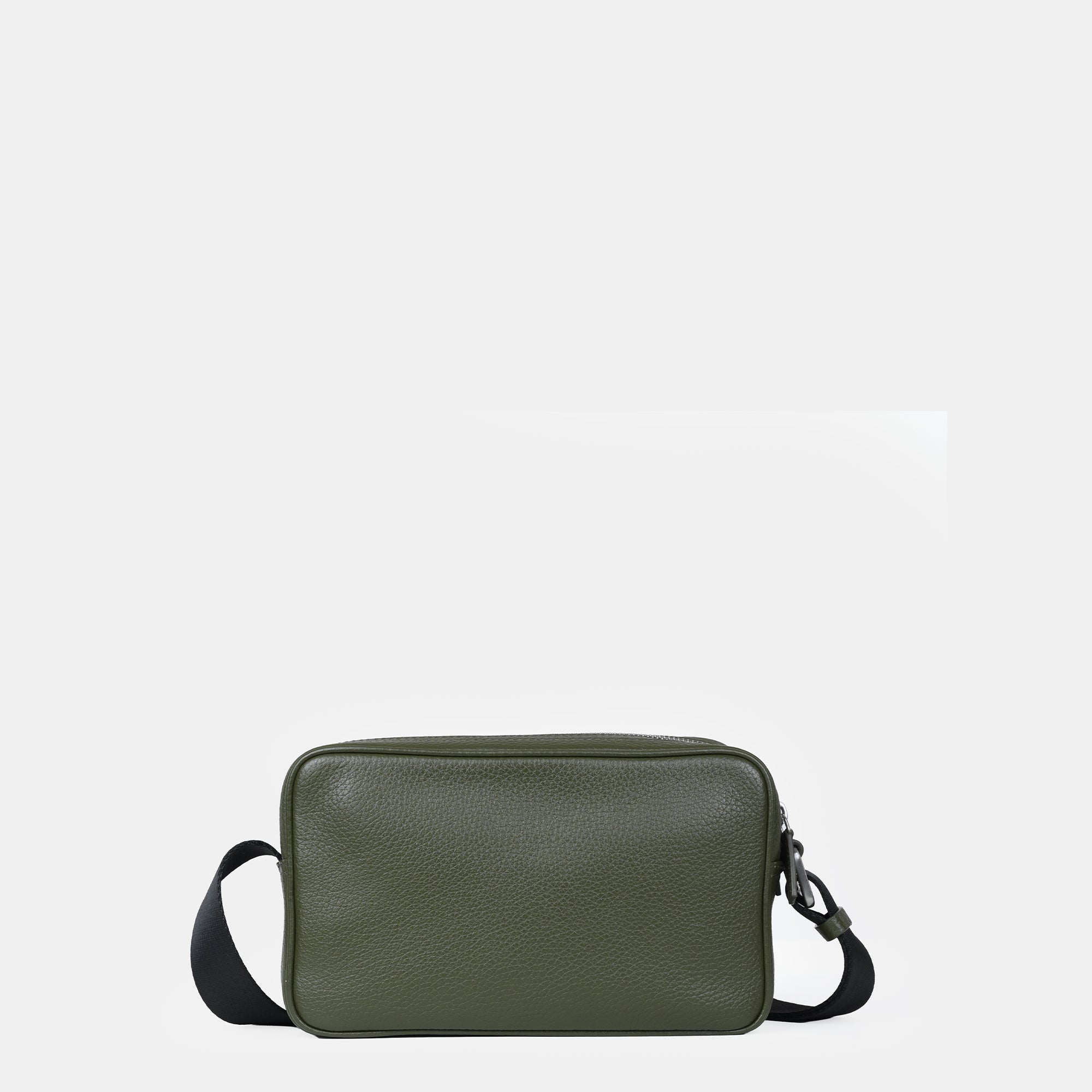 Mario Double Zip Leather  Crossbody Bag#Color_Olive