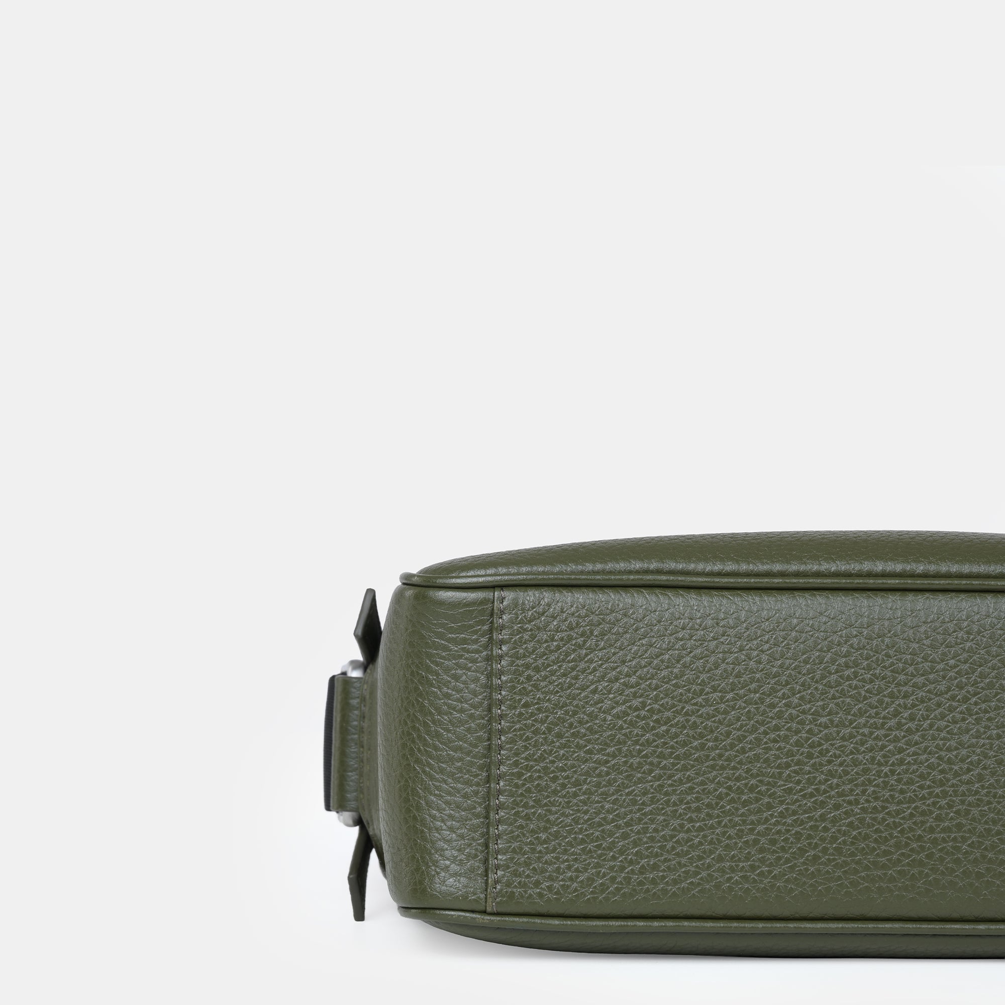 Mario Double Zip Leather  Crossbody Bag#Color_Olive
