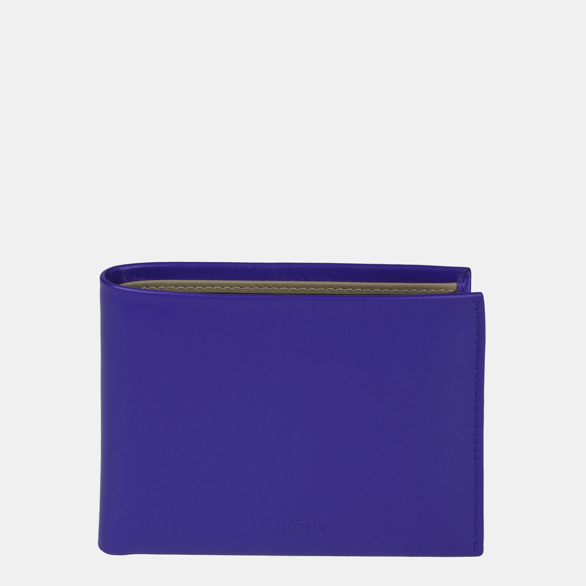 Multi-Color Bifold Wallet 10 cc with Coin Case and ID Insert#color_Blue-Brown-Peach