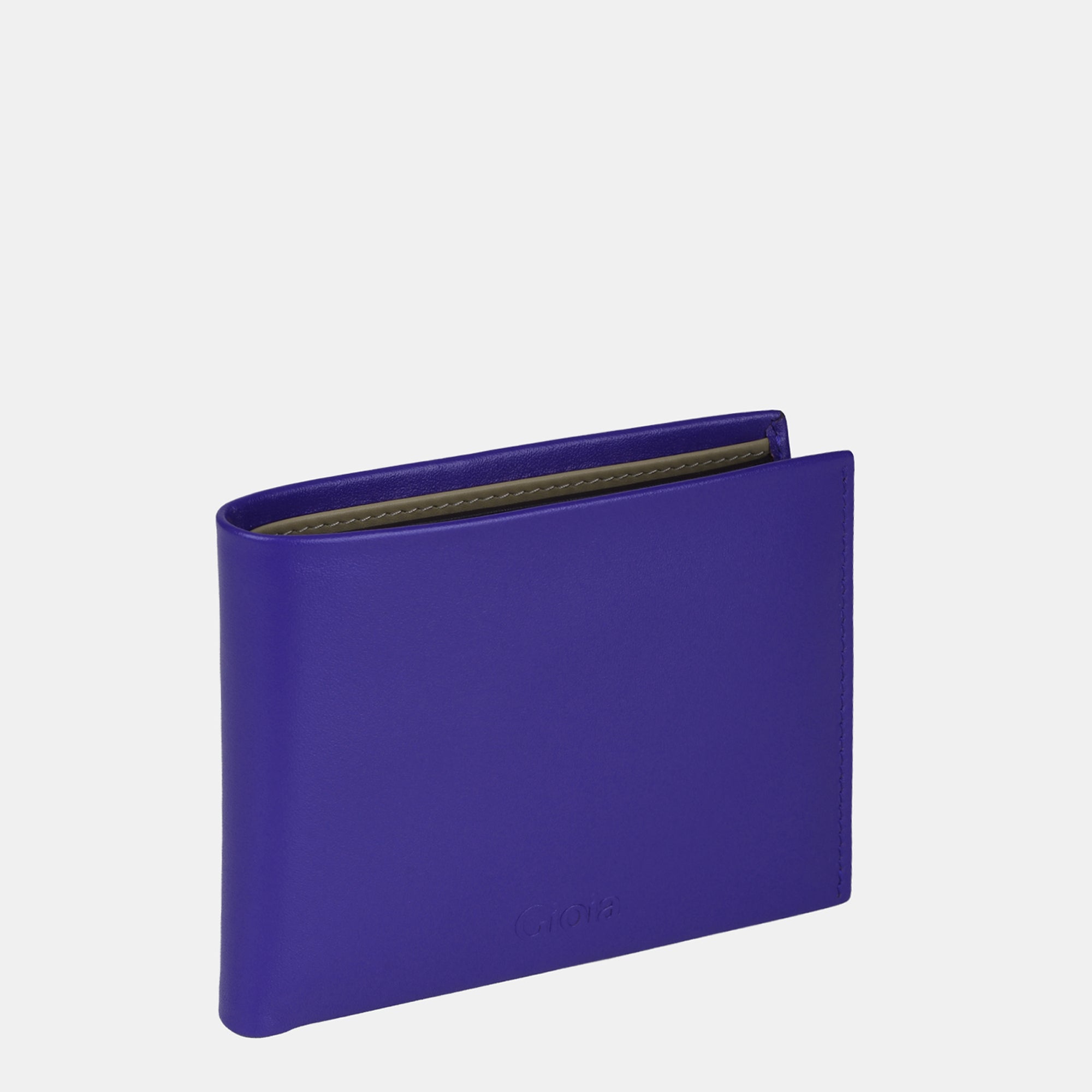 Multi-Color Bifold Wallet 10 cc with Coin Case and ID Insert#color_Blue-Brown-Peach