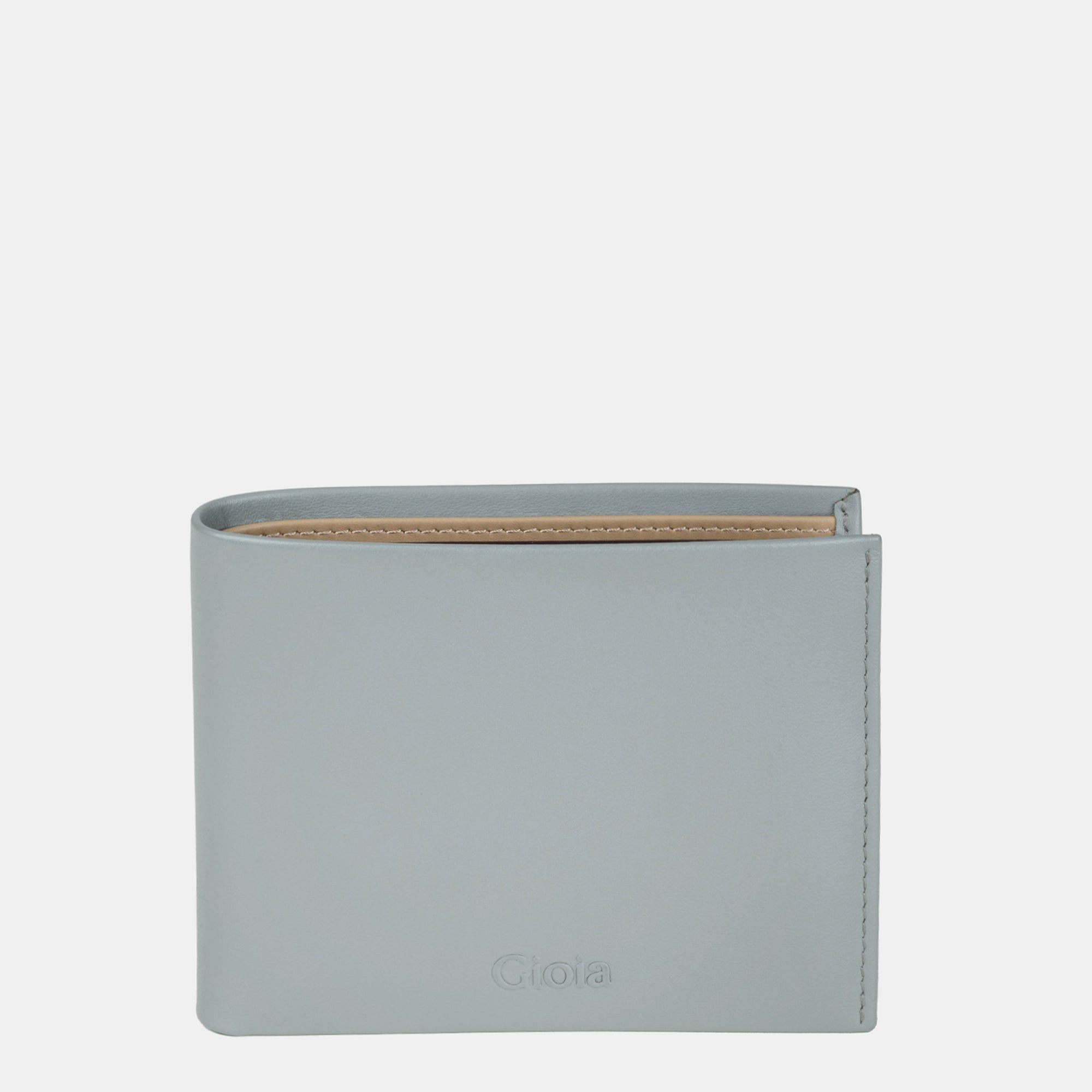 Multi-Color Bifold Wallet 10 cc with Coin Case and ID Insert#color_Grey-Brown-Peach