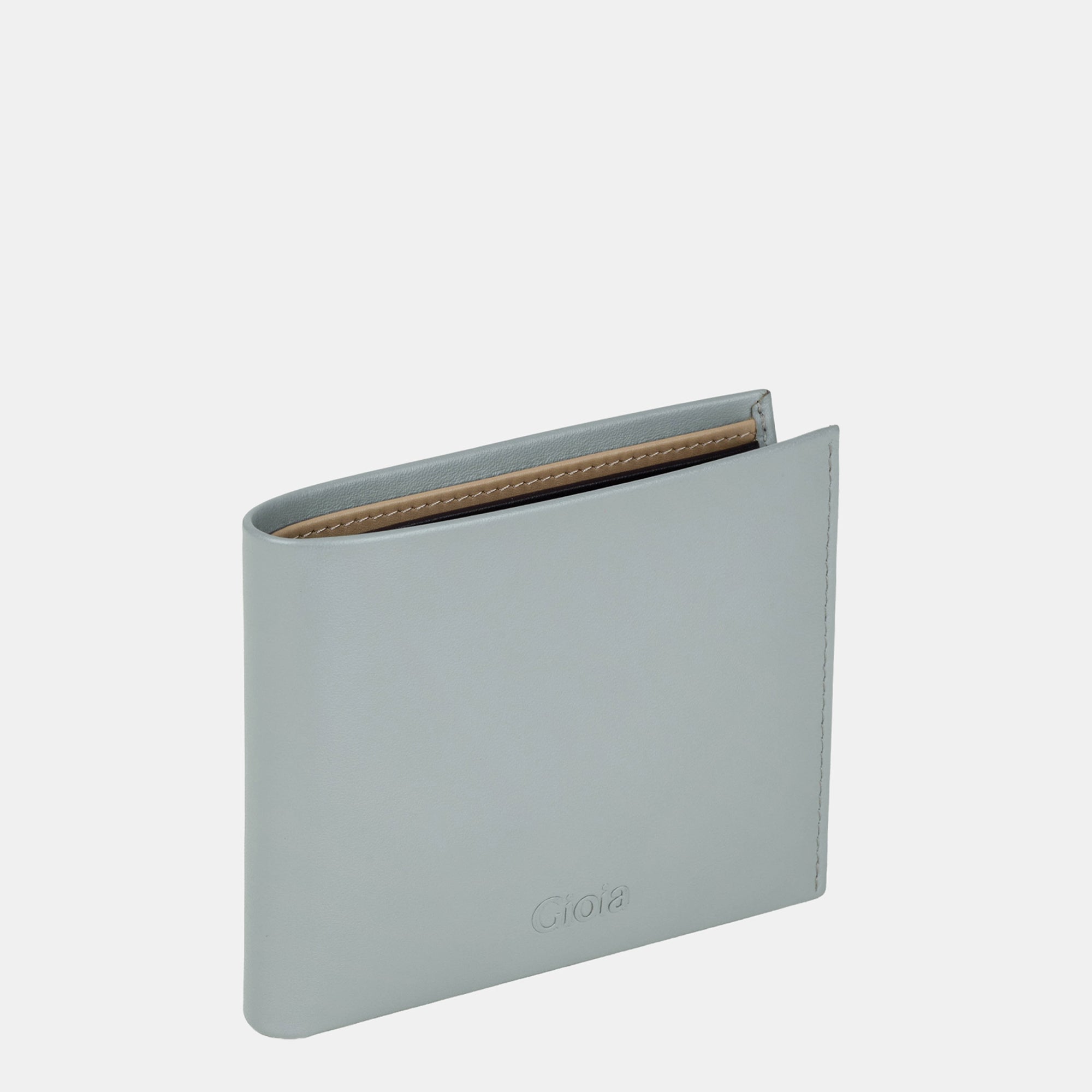 Multi-Color Bifold Wallet 10 cc with Coin Case and ID Insert#color_Grey-Brown-Peach