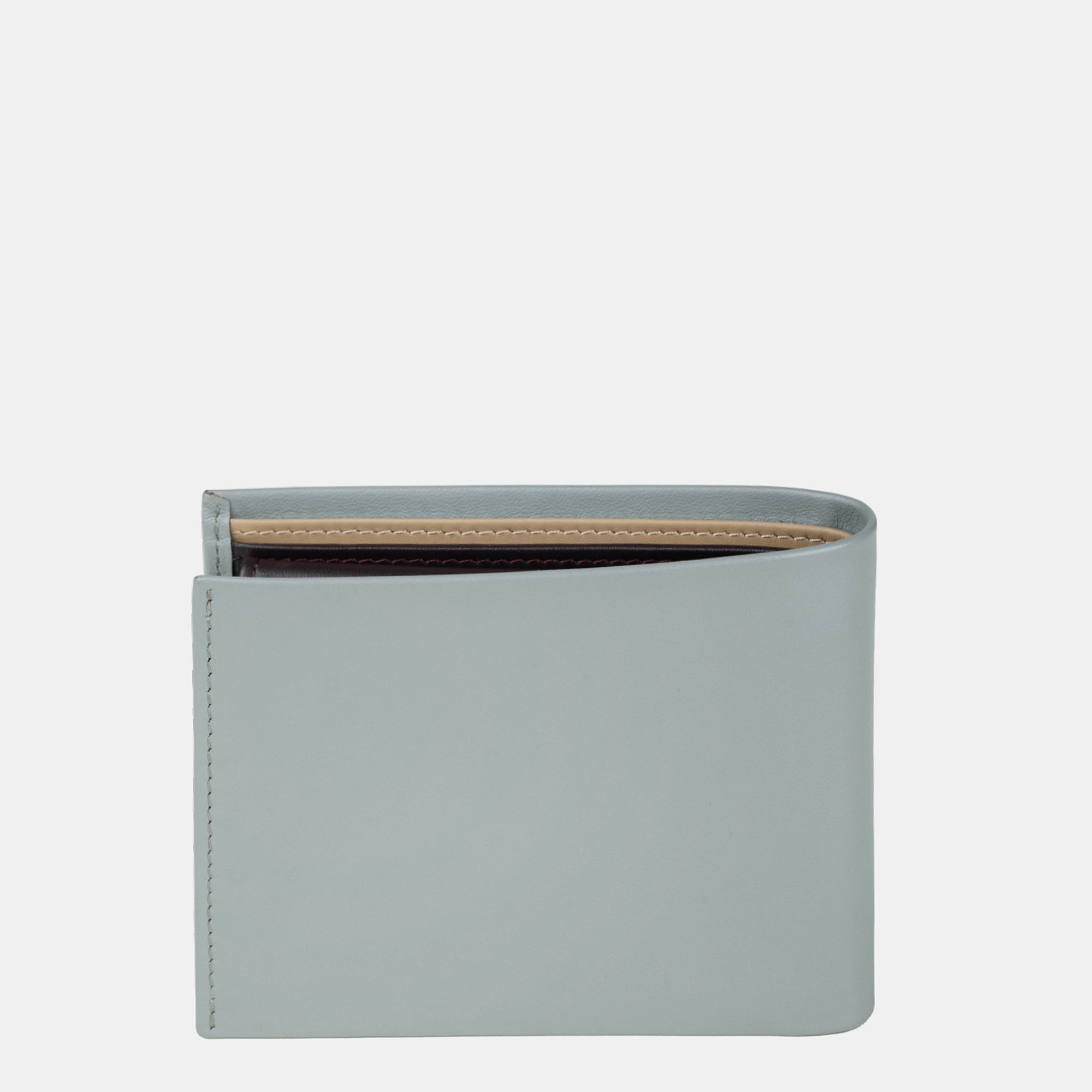 Multi-Color Bifold Wallet 10 cc with Coin Case and ID Insert#color_Grey-Brown-Peach
