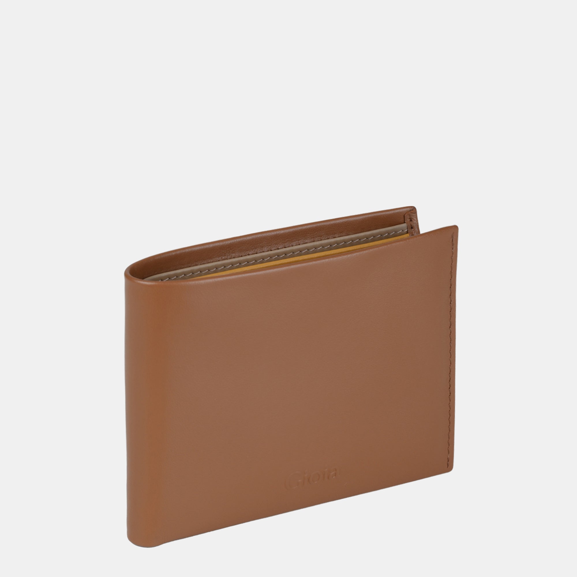Multi-Color Bifold Wallet 10 cc with Coin Case and ID Insert#color_Tan-Yellow-Peach