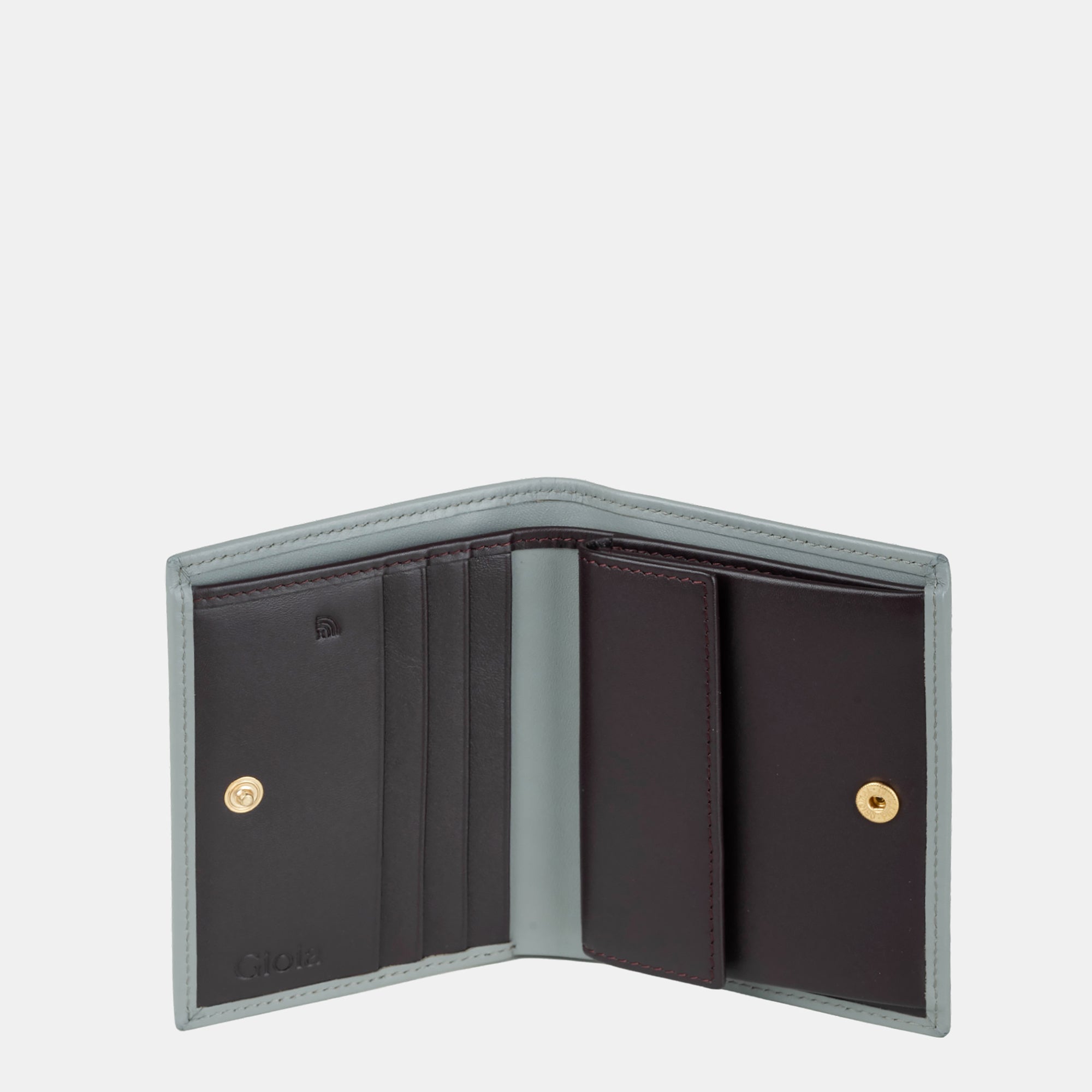 Multi-Color Mini Bifold Wallet with Coin Case 3cc#color_Grey-Brown