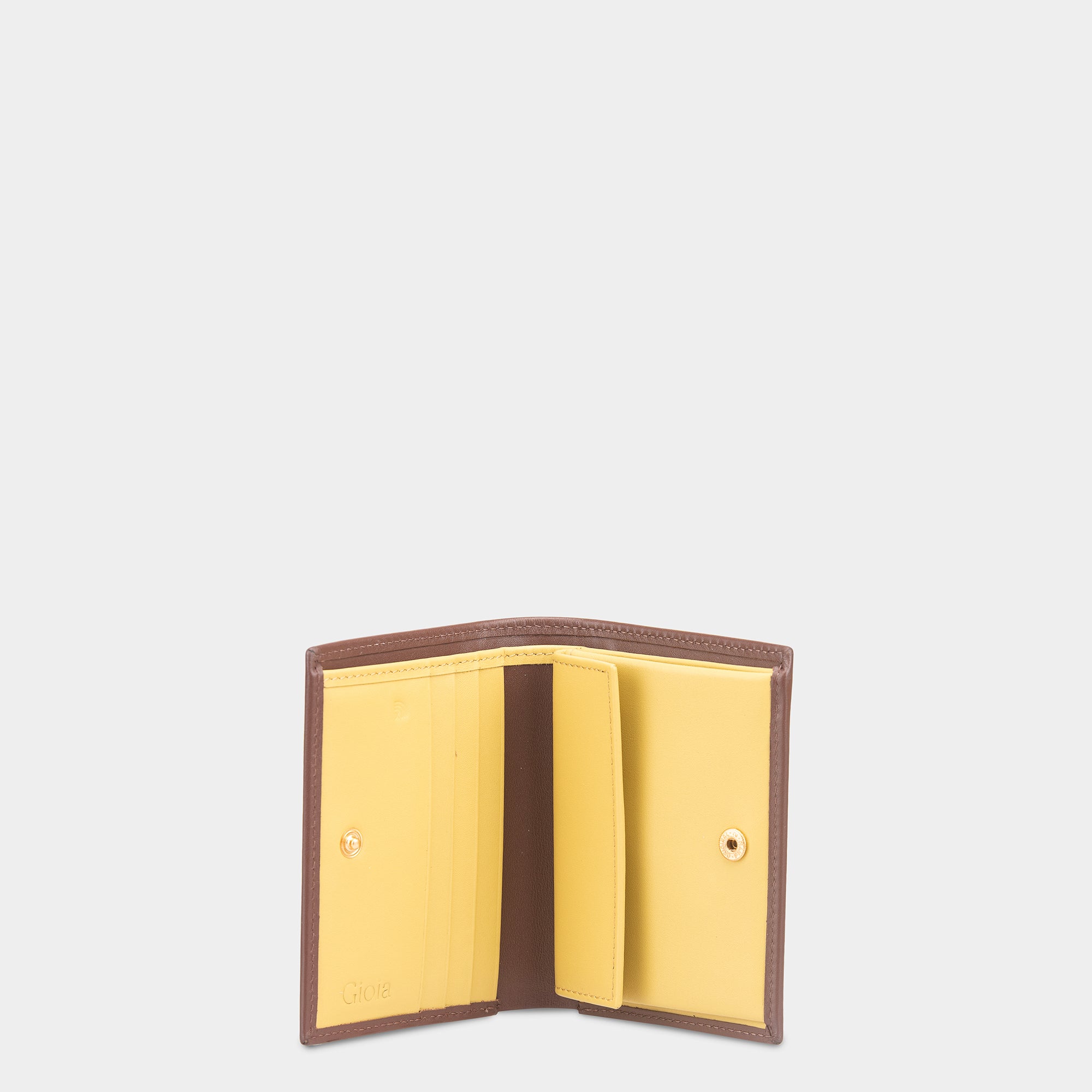 Multi-Color Mini Bifold Wallet with Coin Case 4cc#Color_Walnut