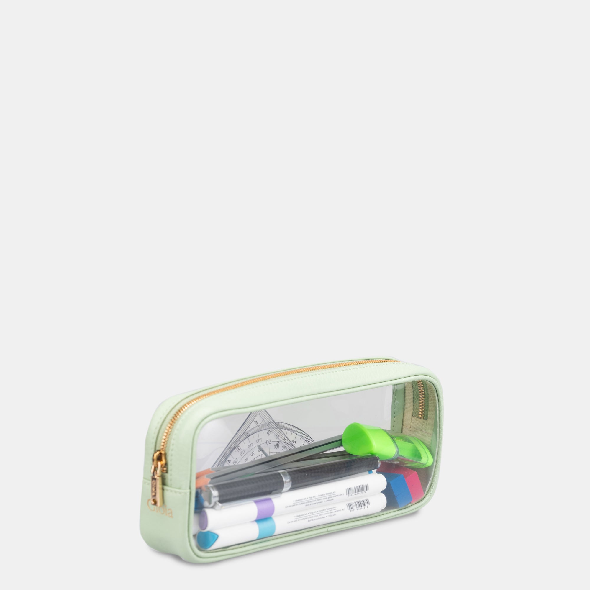 Pencil Pouch Clear#Color_Light Green