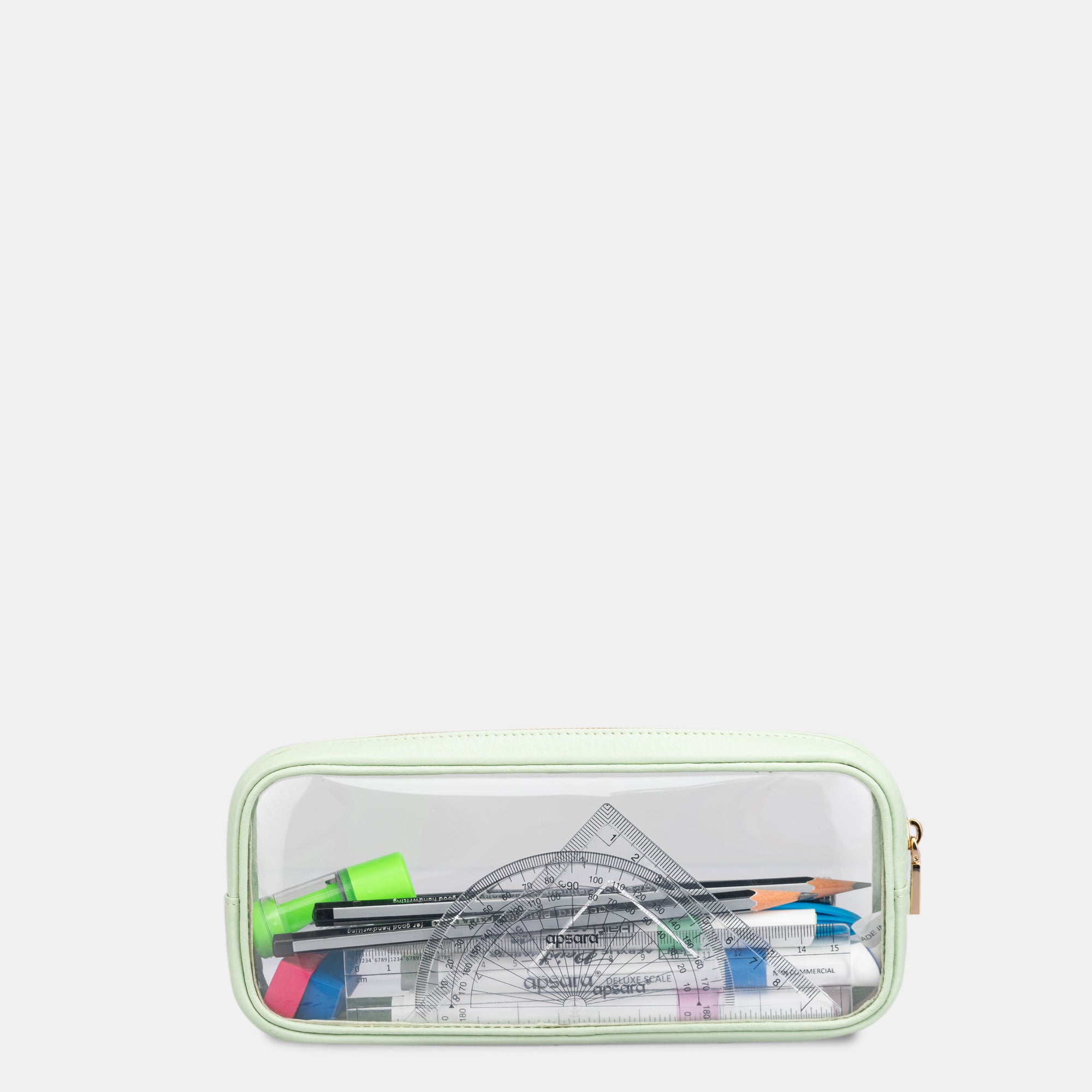 Pencil Pouch Clear#Color_Light Green