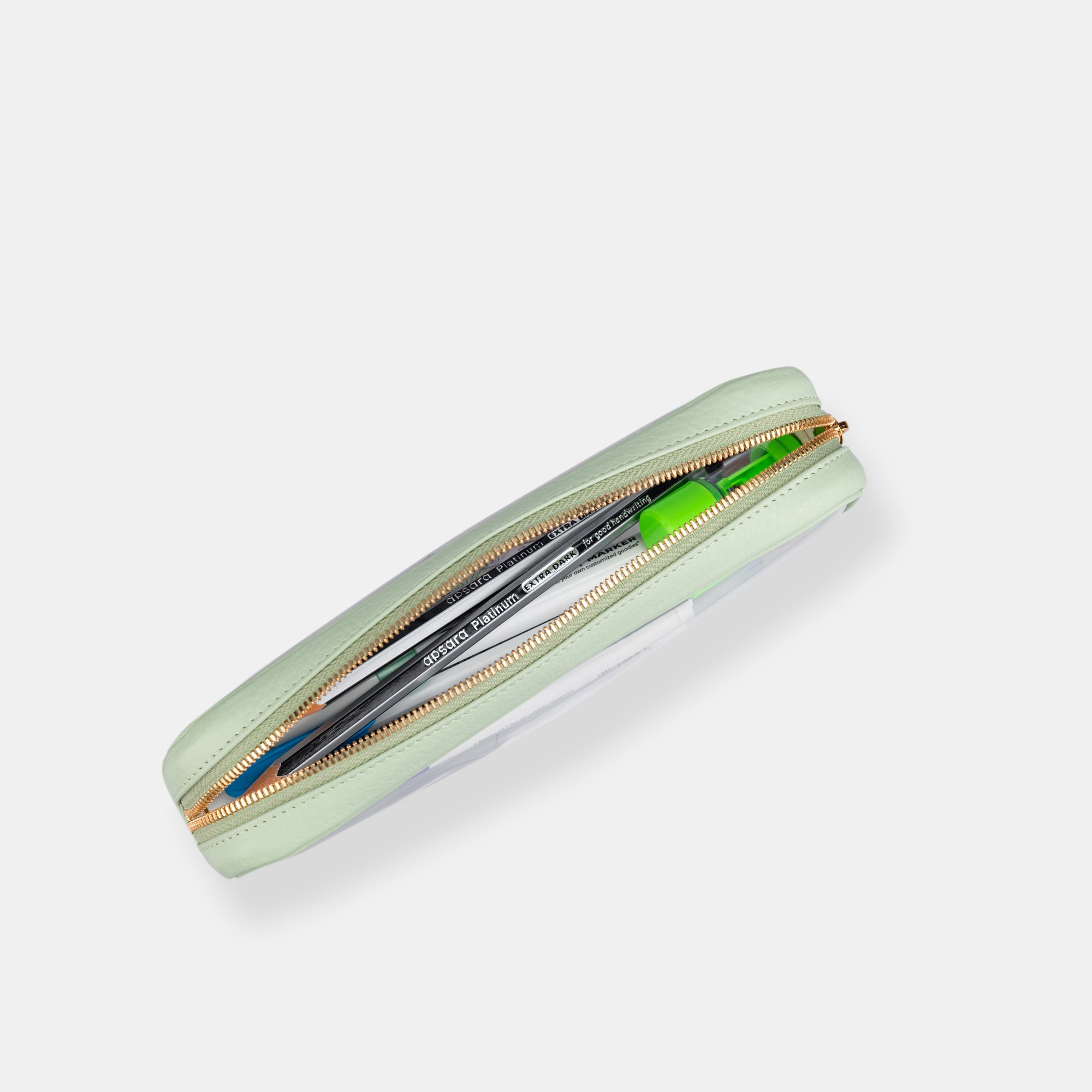Pencil Pouch Clear#Color_Light Green