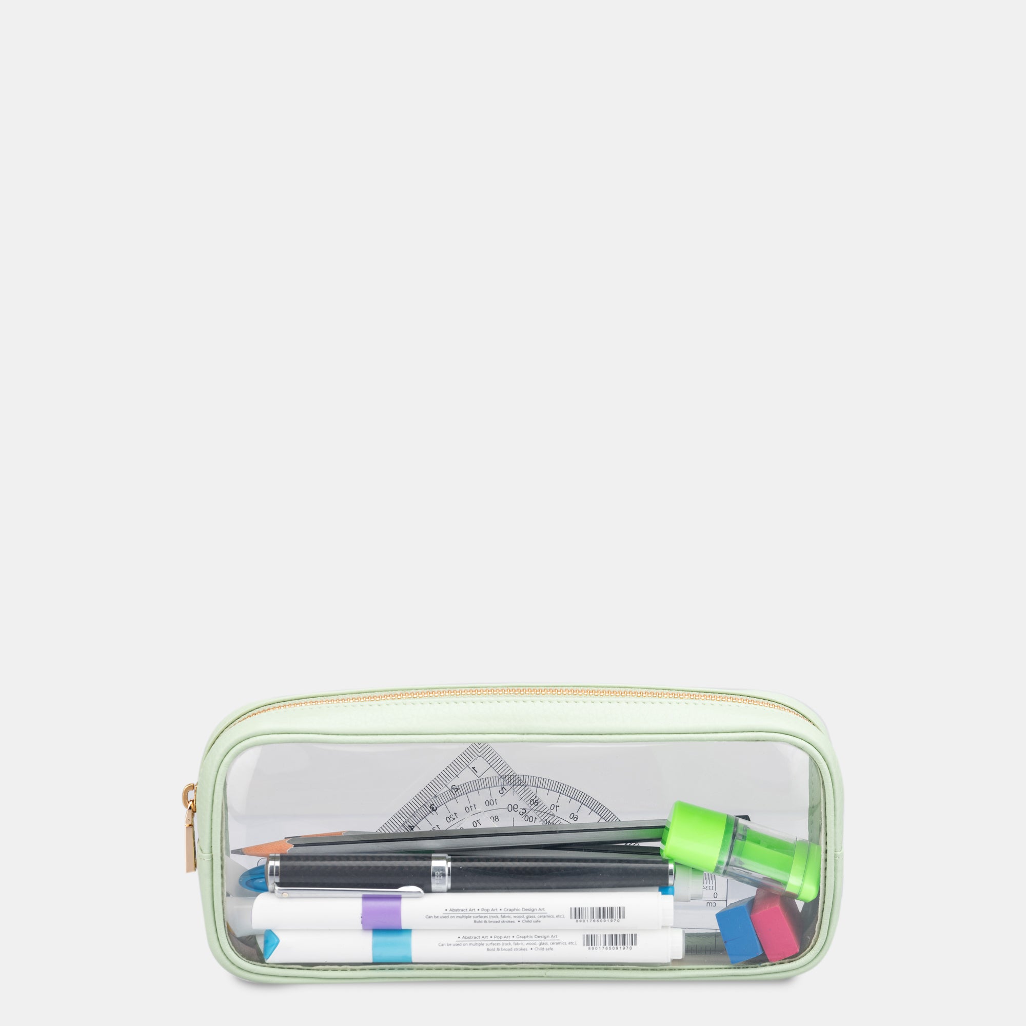 Pencil Pouch Clear#Color_Light Green