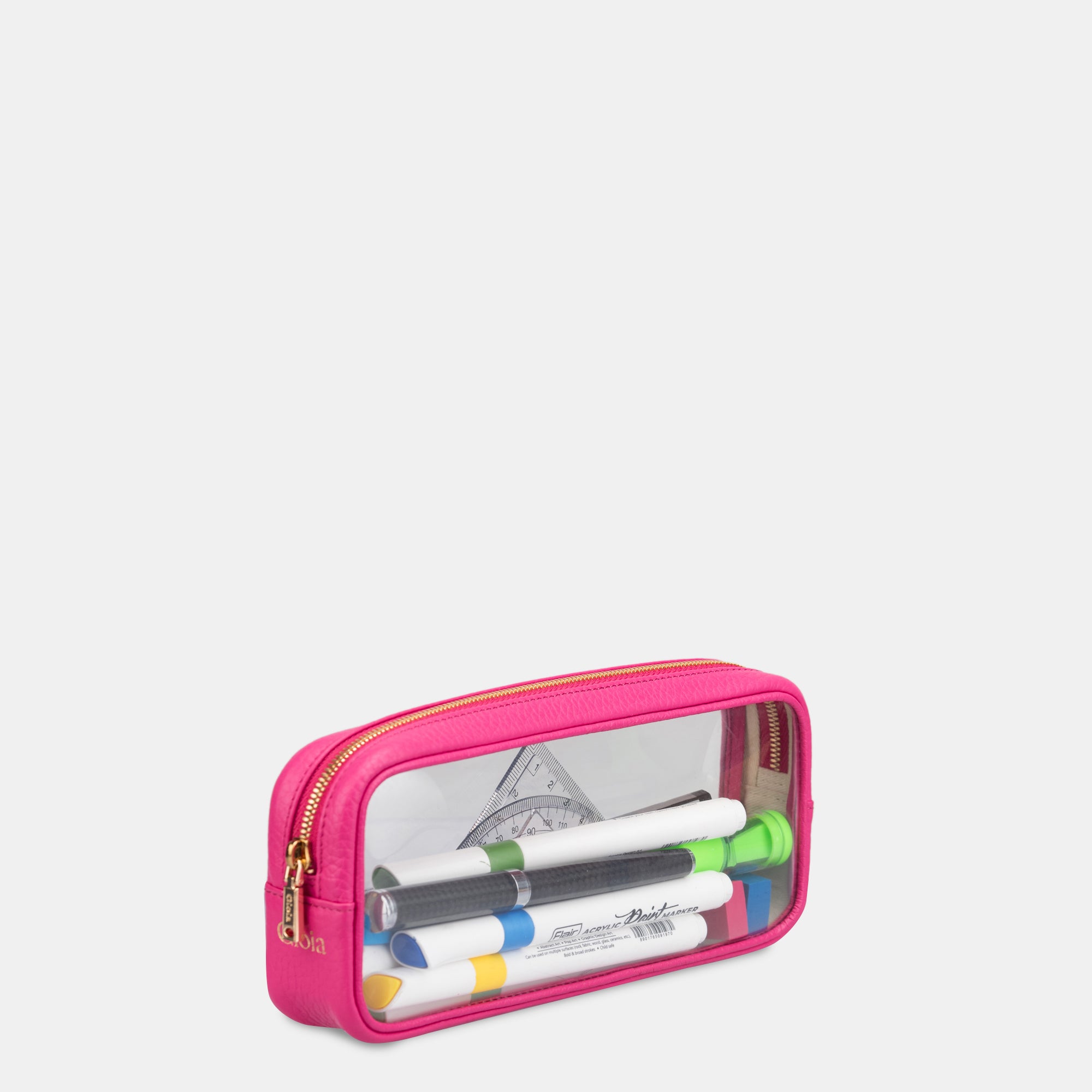 Pencil Pouch Clear#Color_Pink