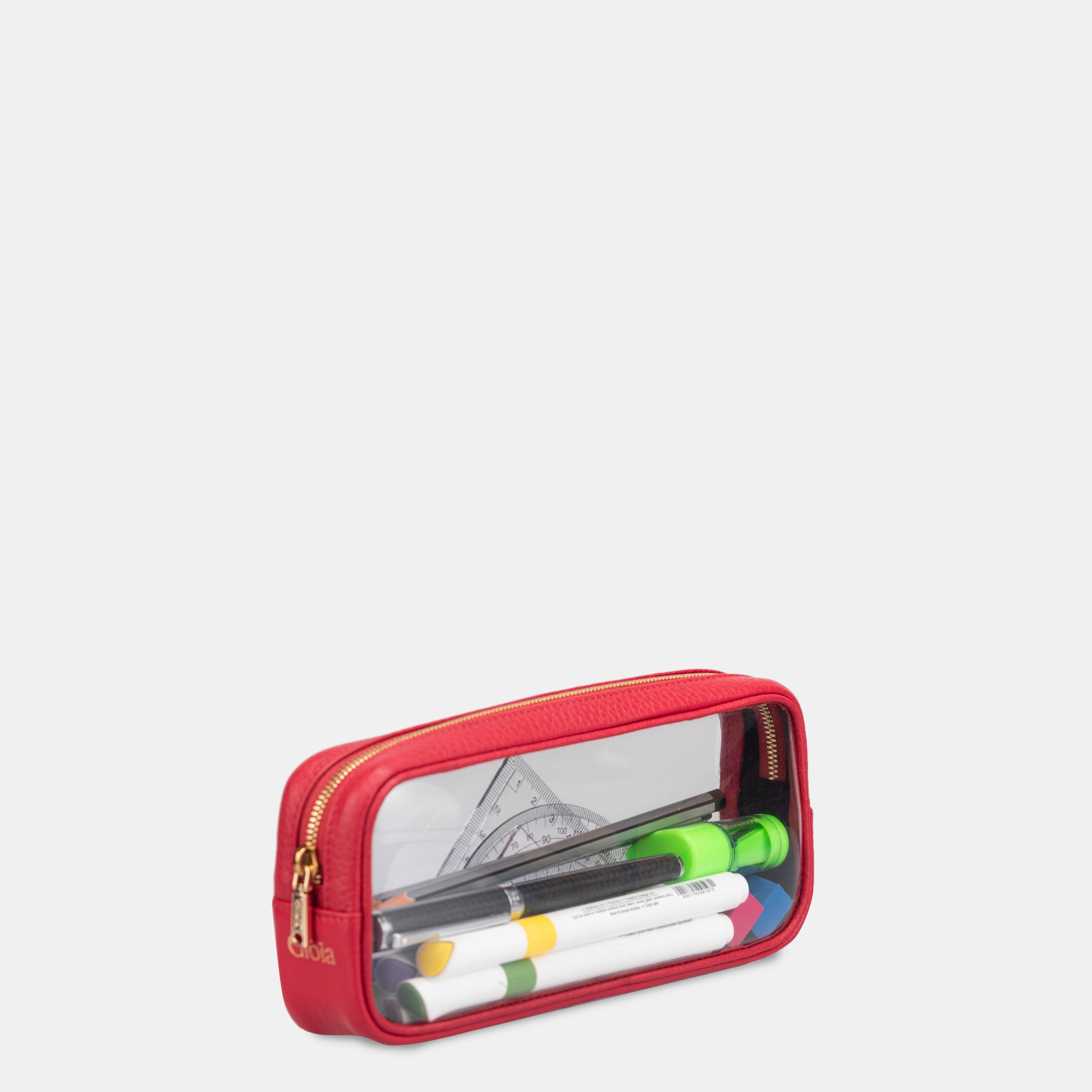 Pencil Pouch Clear#Color_Red