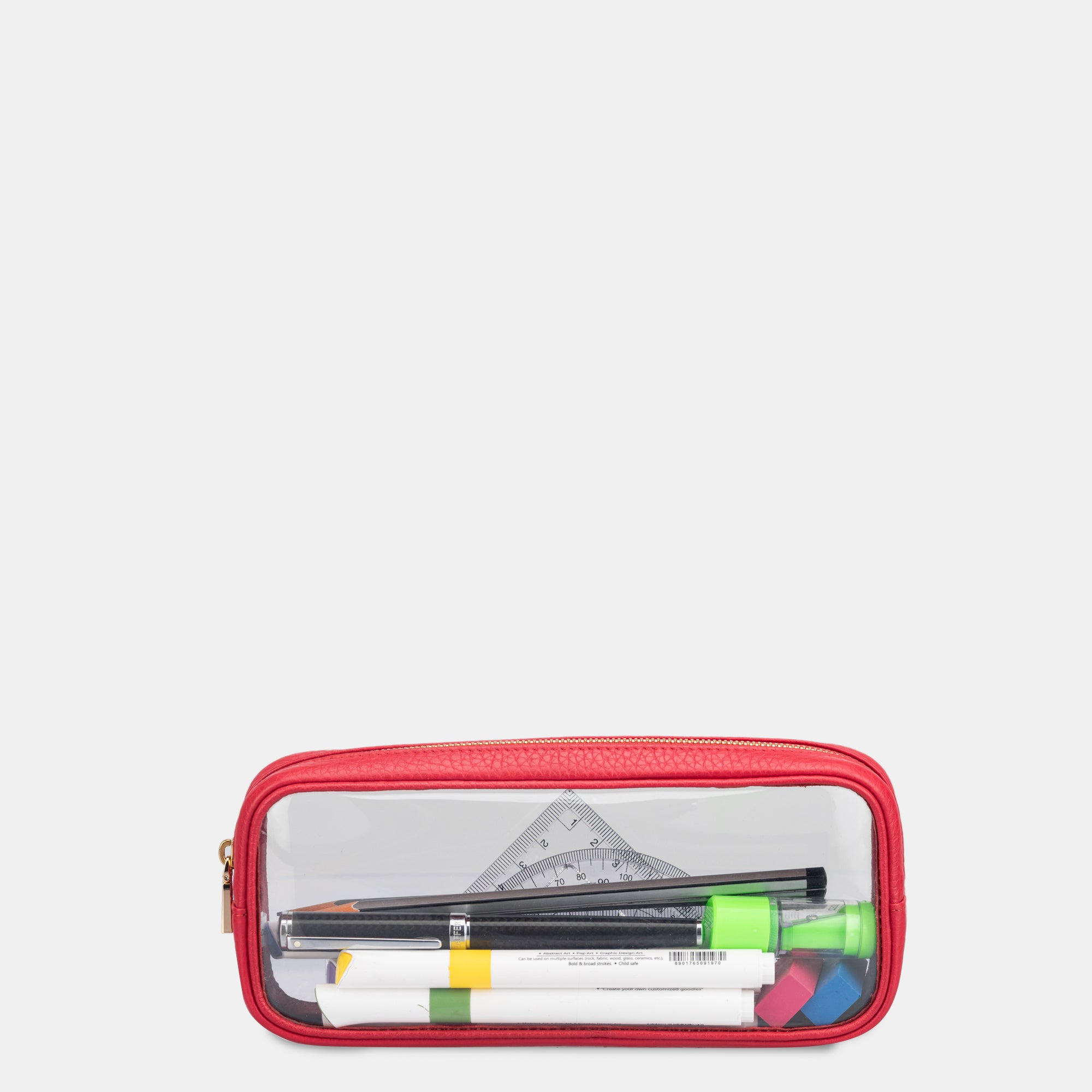 Pencil Pouch Clear#Color_Red