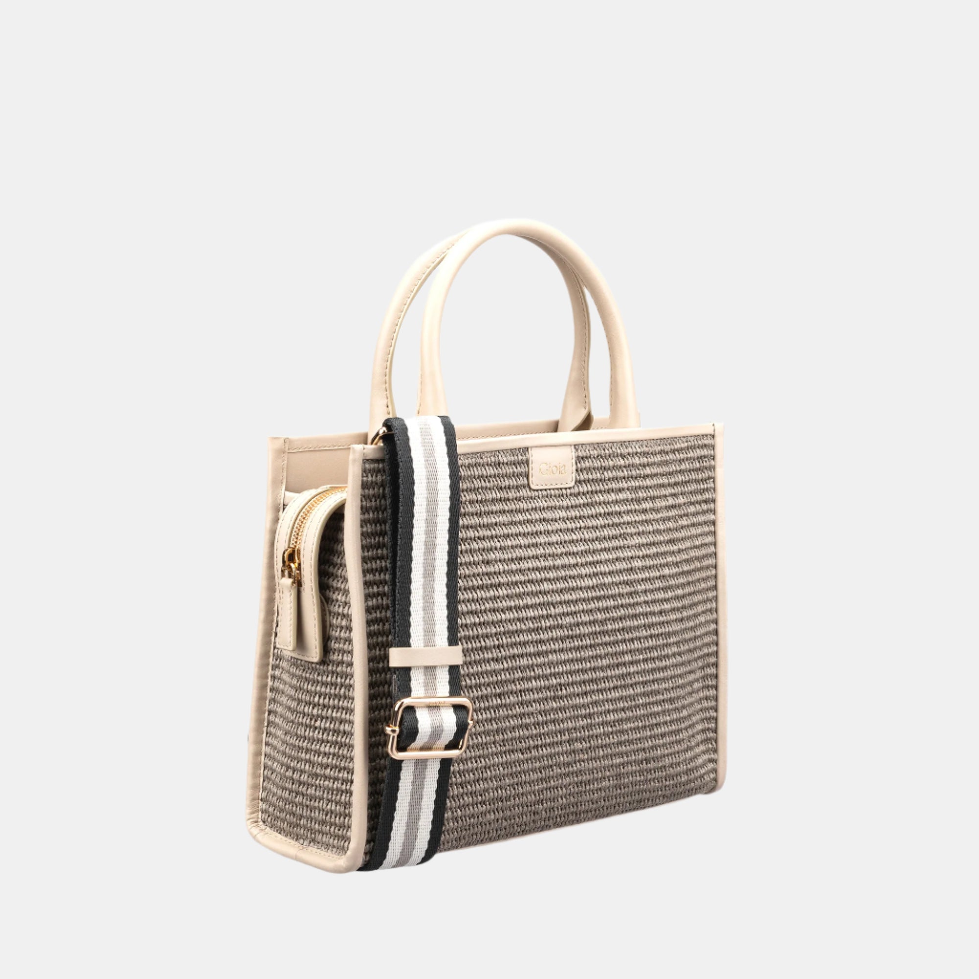 Raffia Book Tote#Color_Grey