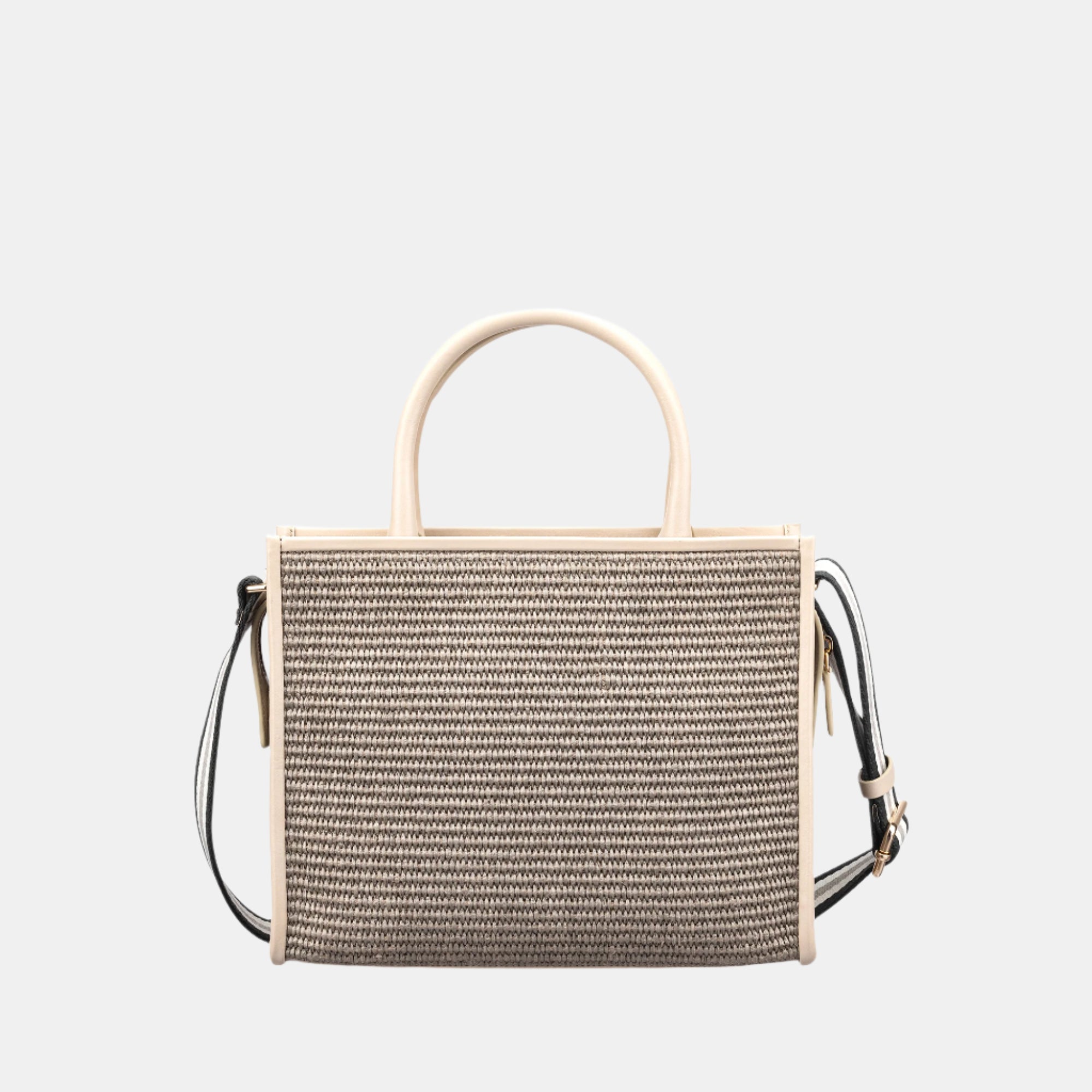 Raffia Book Tote#Color_Grey