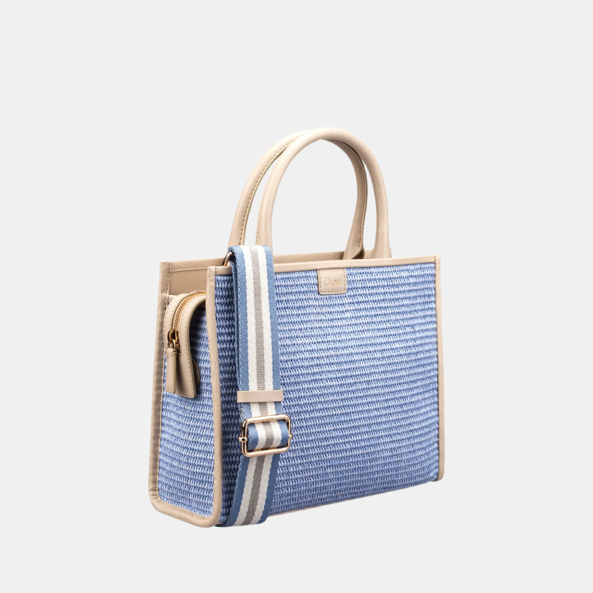 Raffia Book Tote#Color_Sky Blue