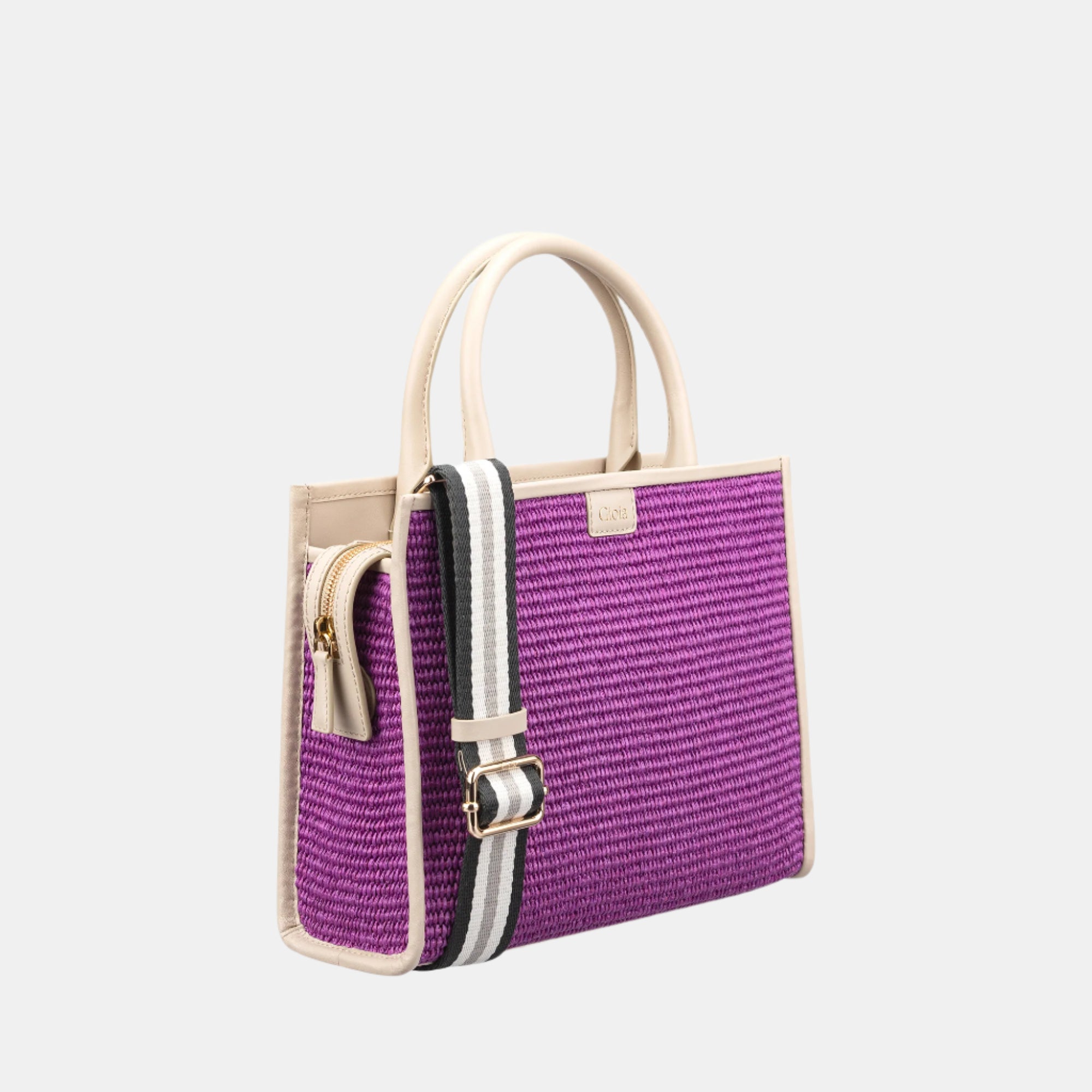 Raffia Book Tote#Color_Purple