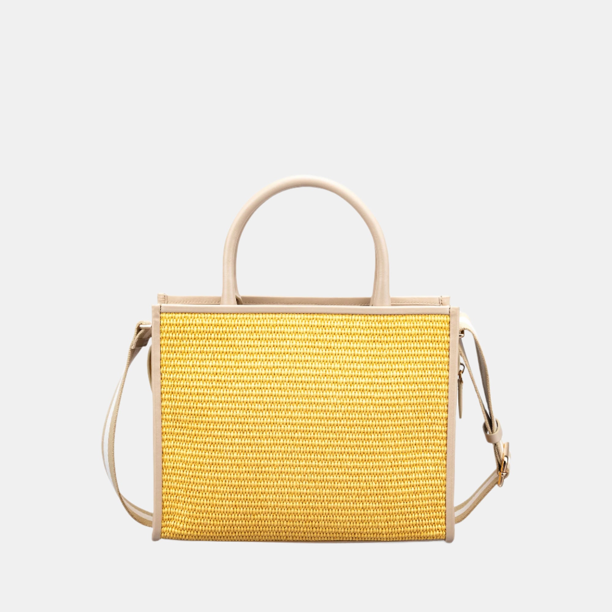 Raffia Book Tote#Color_Yellow