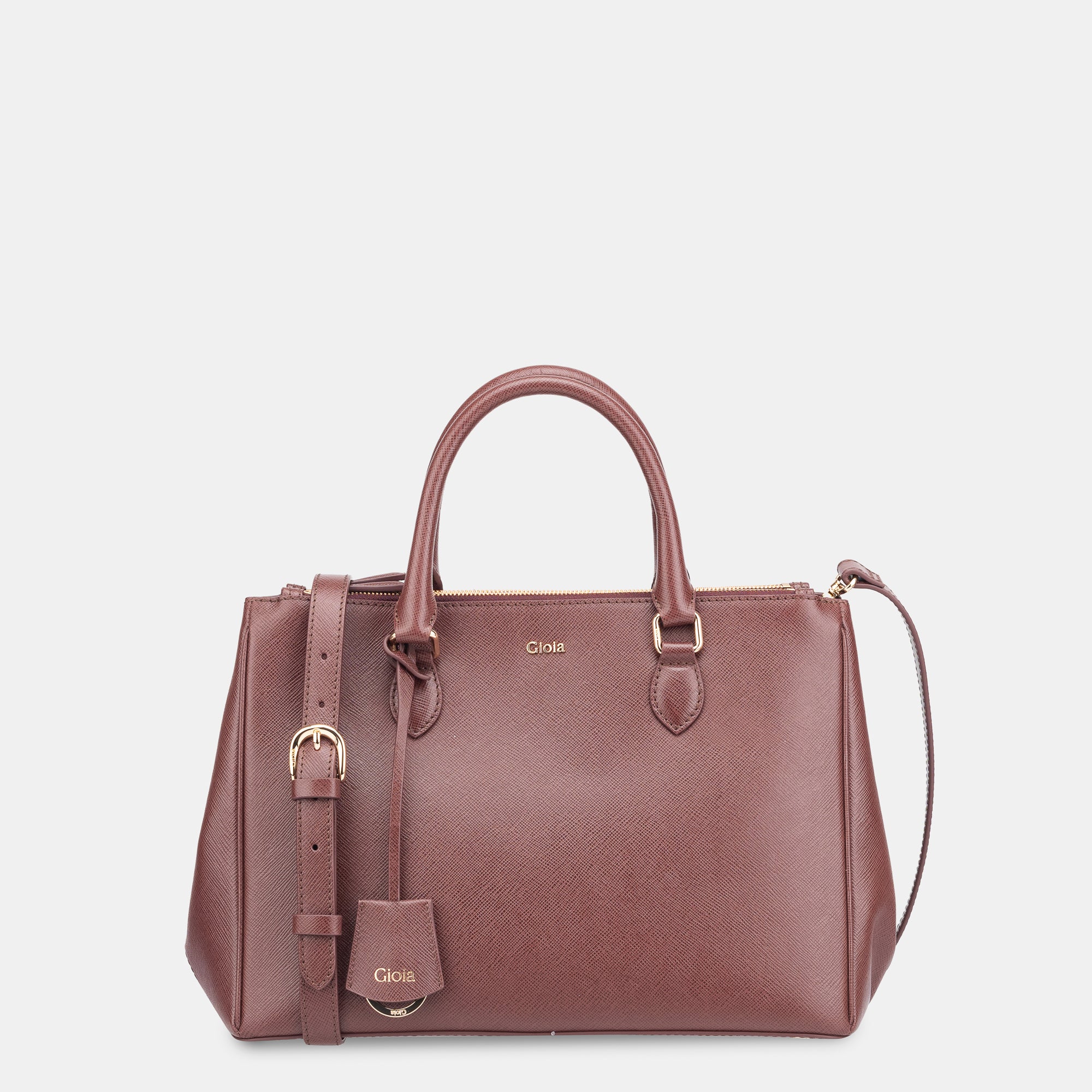 Saffiano Medium Multiway Crossbody#Color_Brown