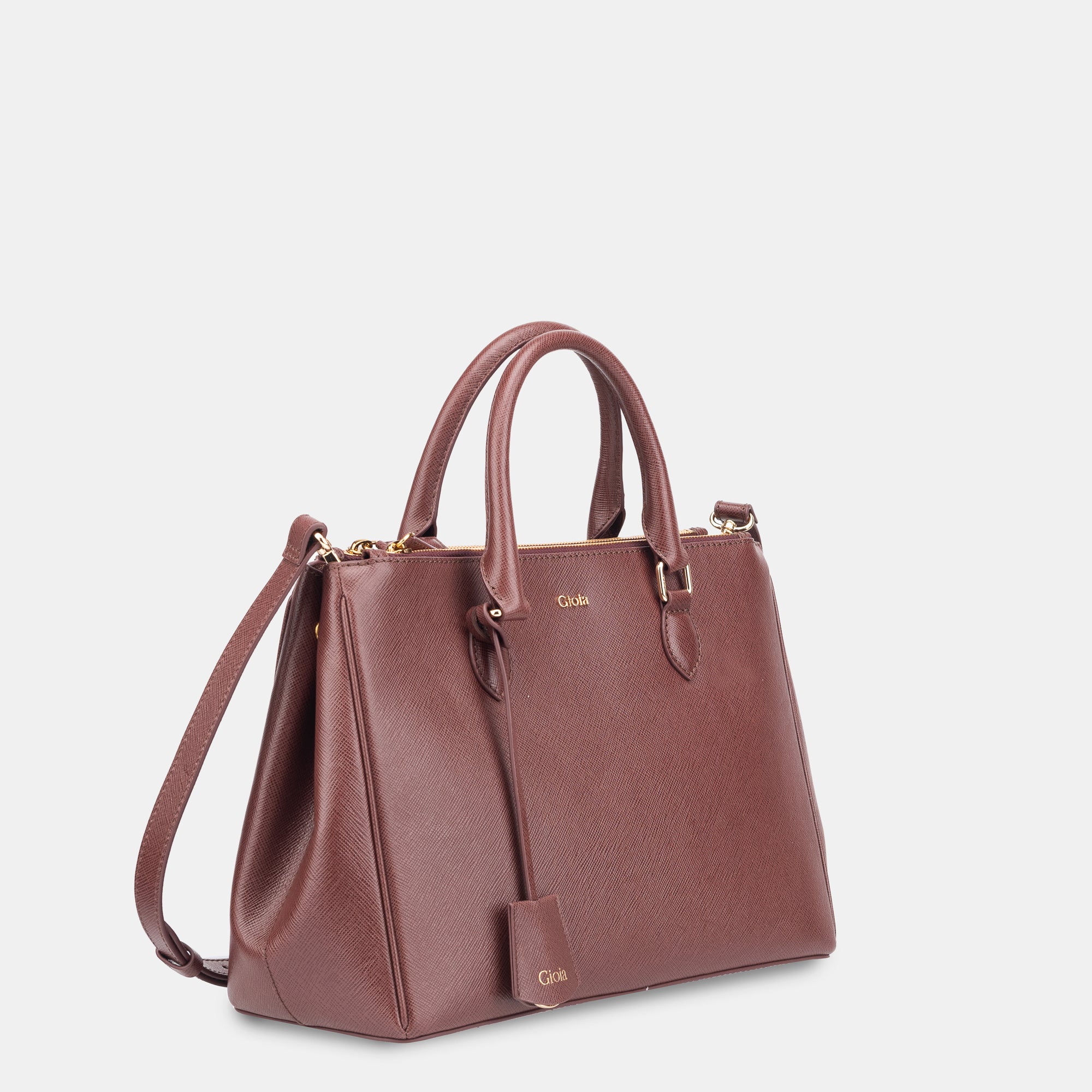 Saffiano Medium Multiway Crossbody#Color_Brown