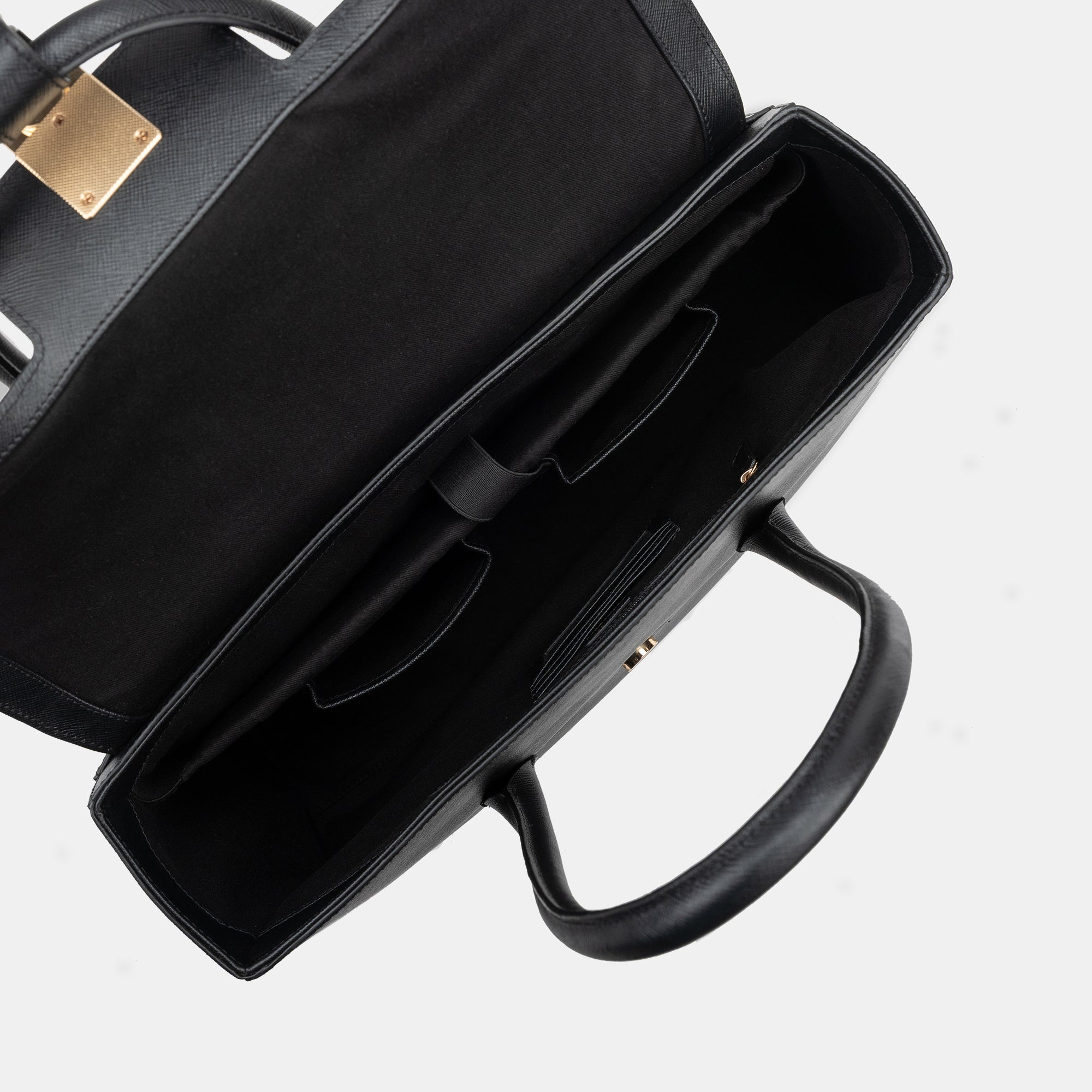 Saffiano Work Bag#Color_Black