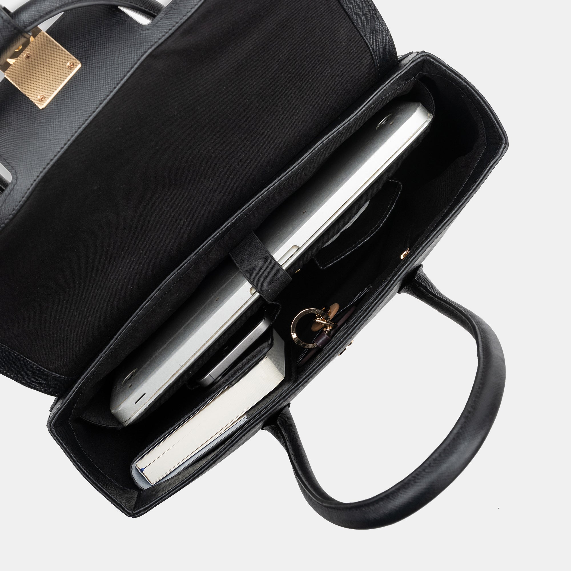 Saffiano Work Bag#Color_Black