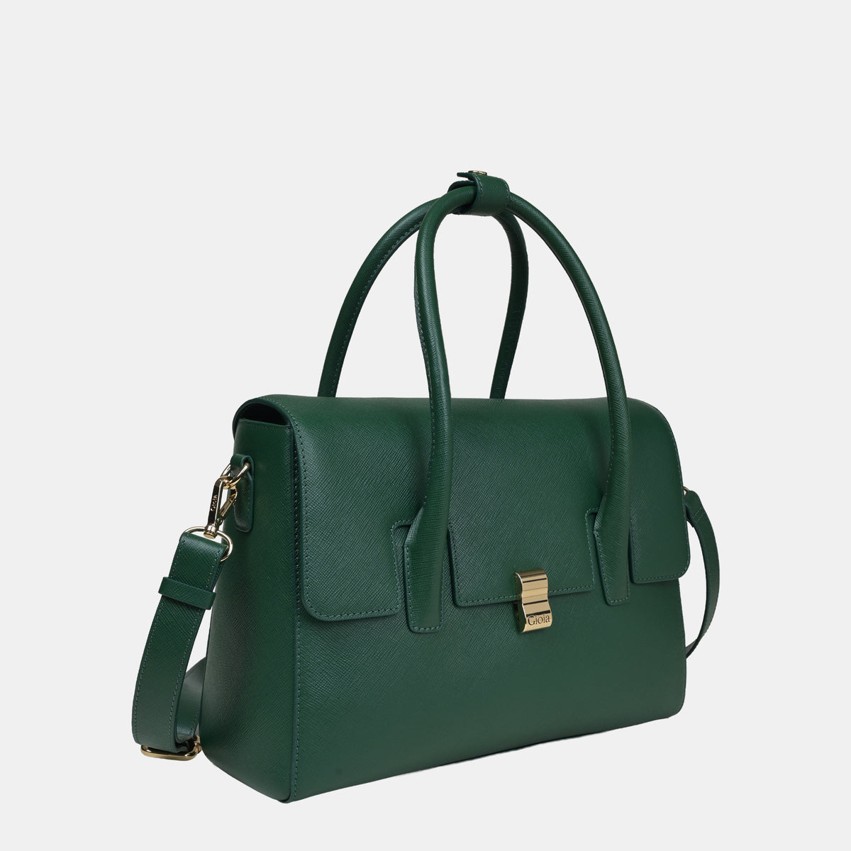 Saffiano Medium Top Handle#Color_Green