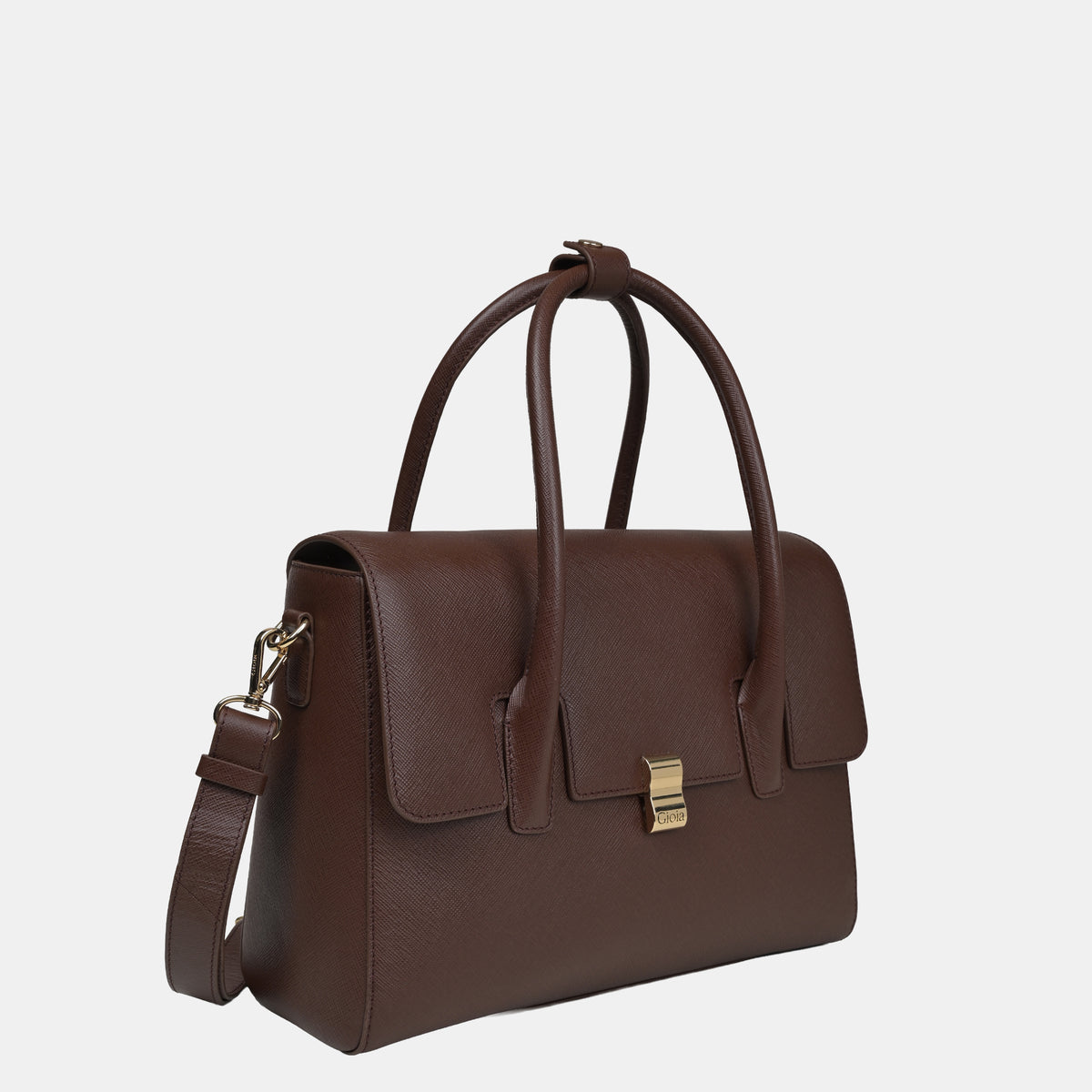 Saffiano Medium Top Handle#Color_Tan
