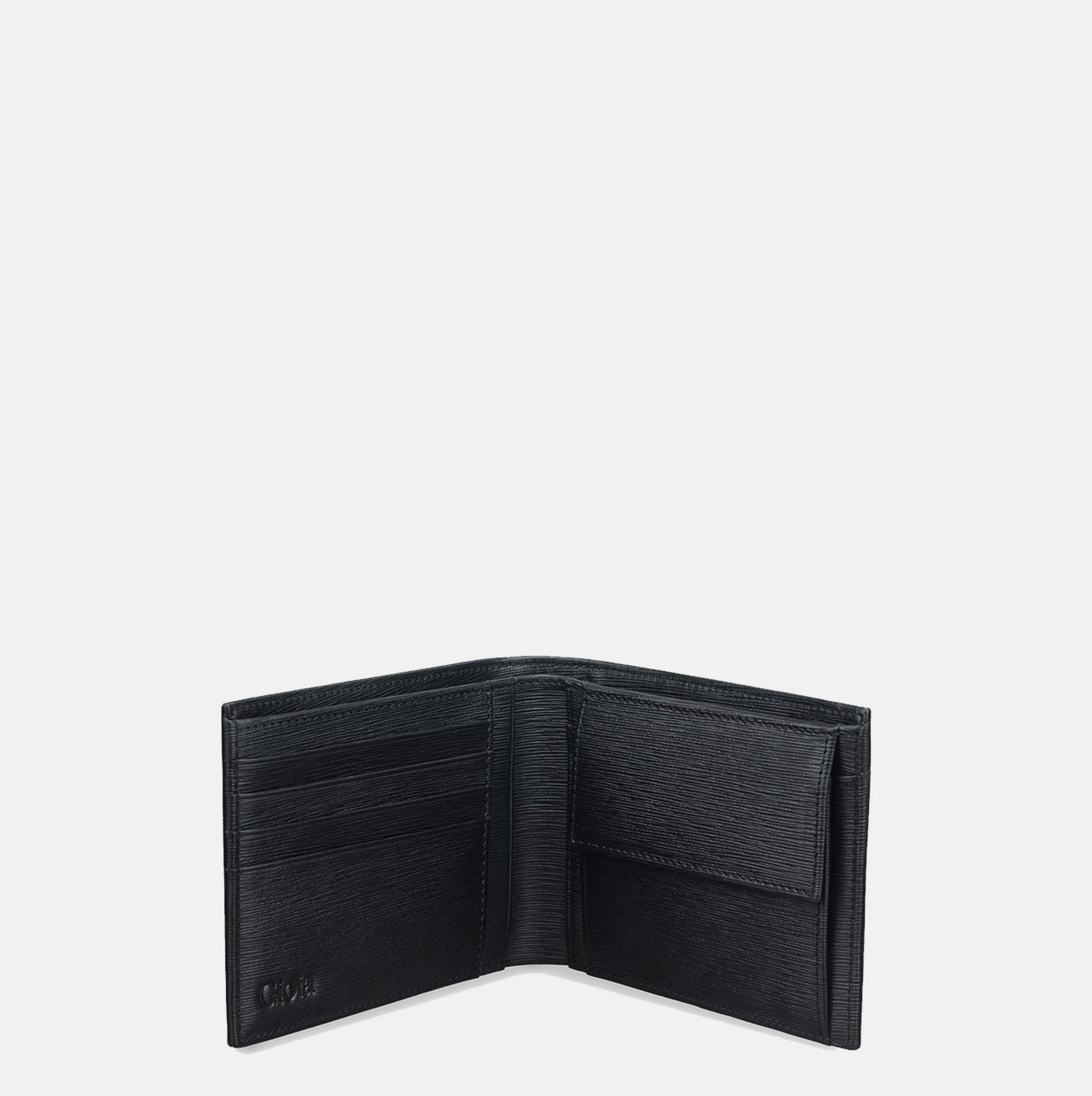 Saffiano Bifold Wallet with Coin Case#Color_Black