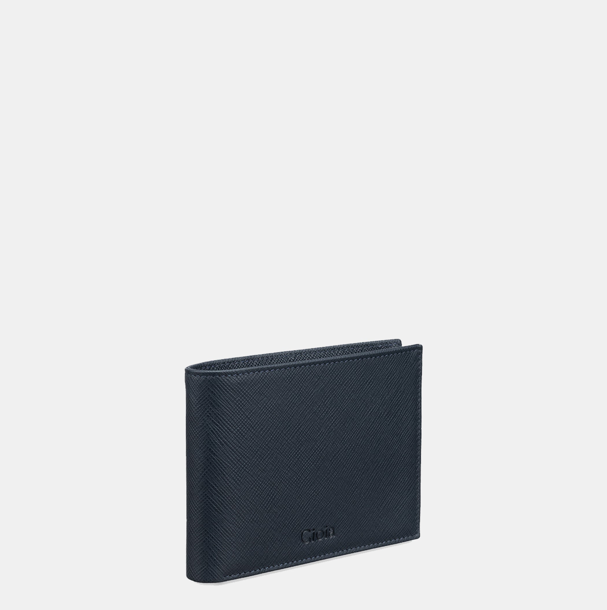 Saffiano Bifold Wallet with Coin Case#Color_Navy
