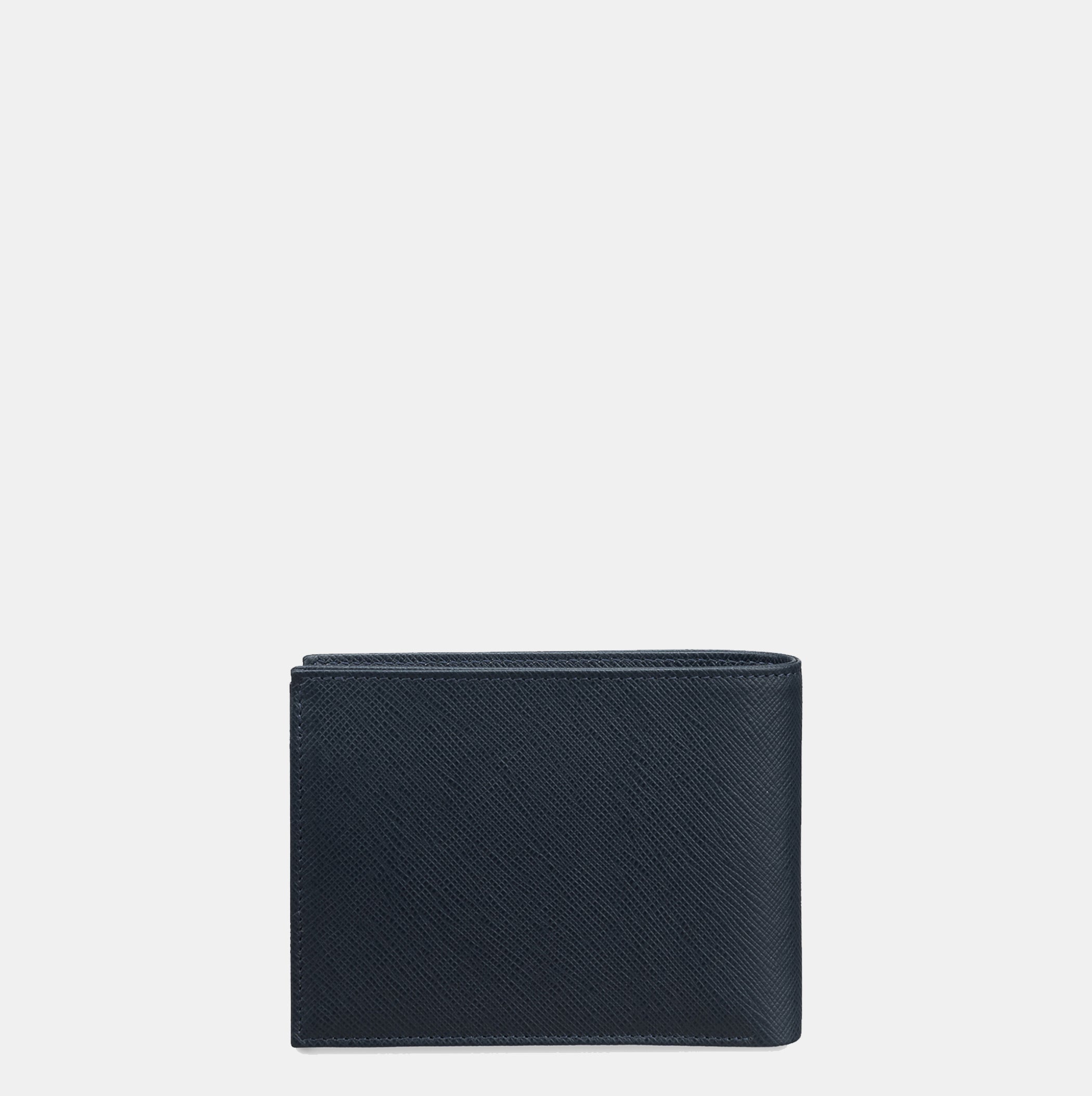 Saffiano Bifold Wallet with Coin Case#Color_Navy
