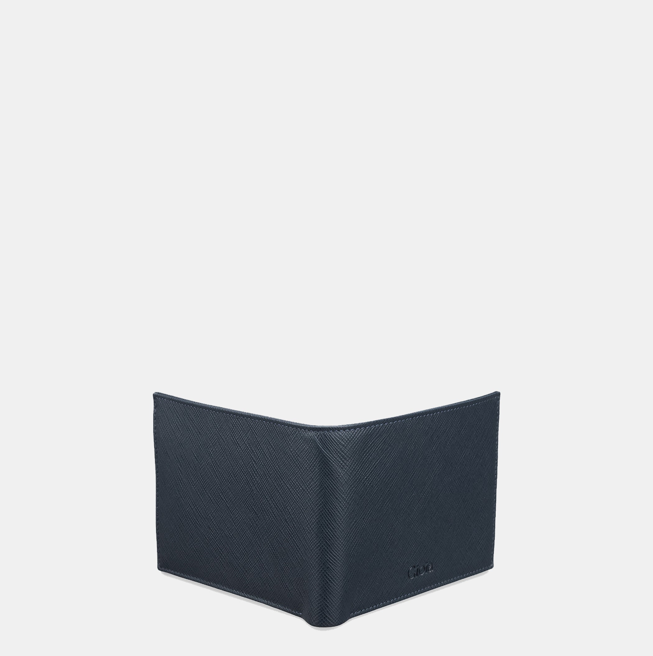 Saffiano Bifold Wallet with Coin Case#Color_Navy