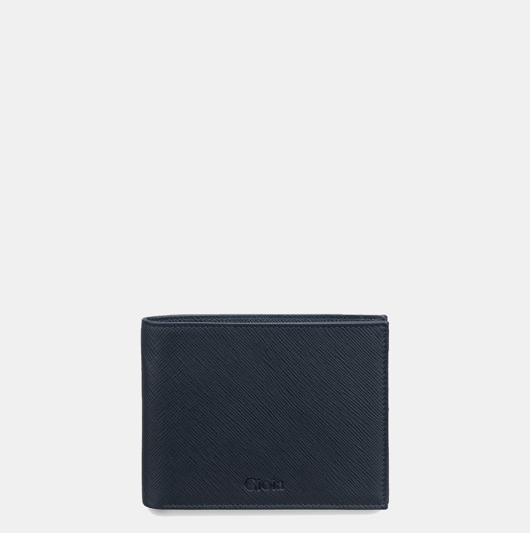 Saffiano Bifold Wallet with Coin Case#Color_Navy