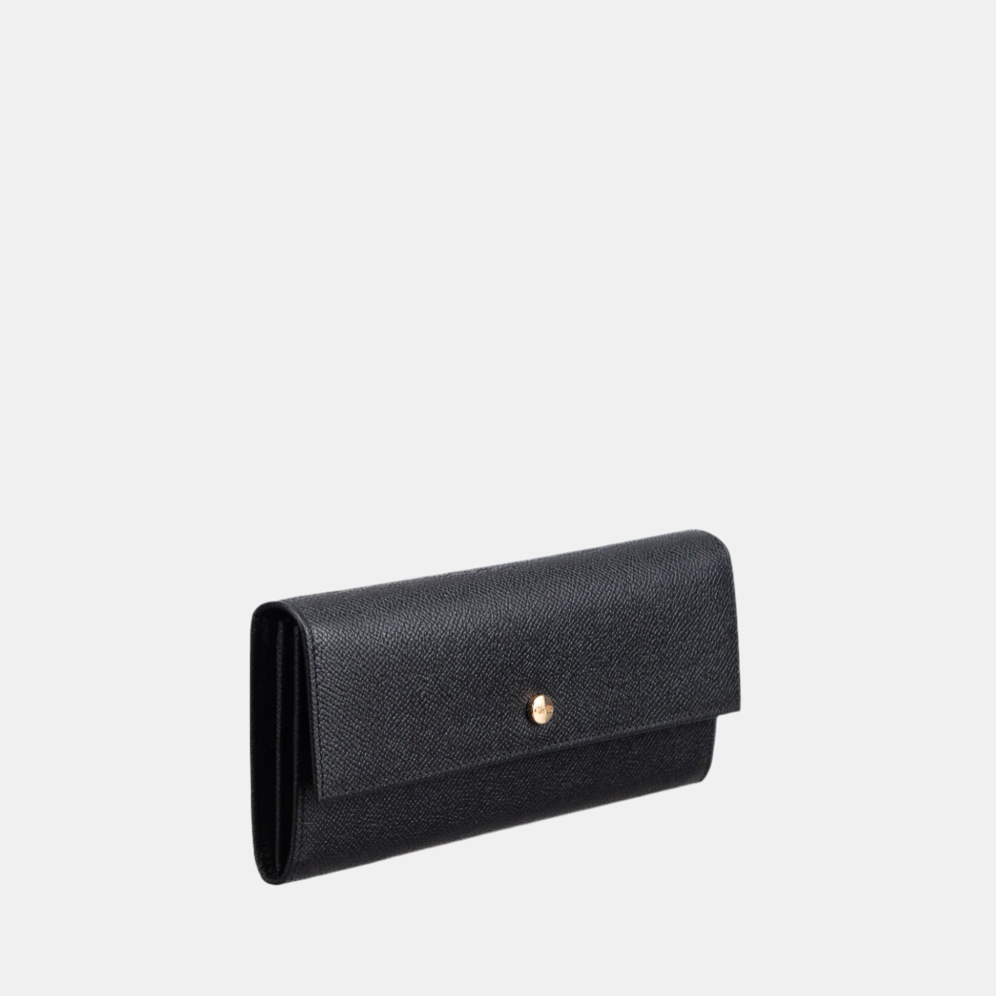 Saffiano Flapover Clutch#Color_Black