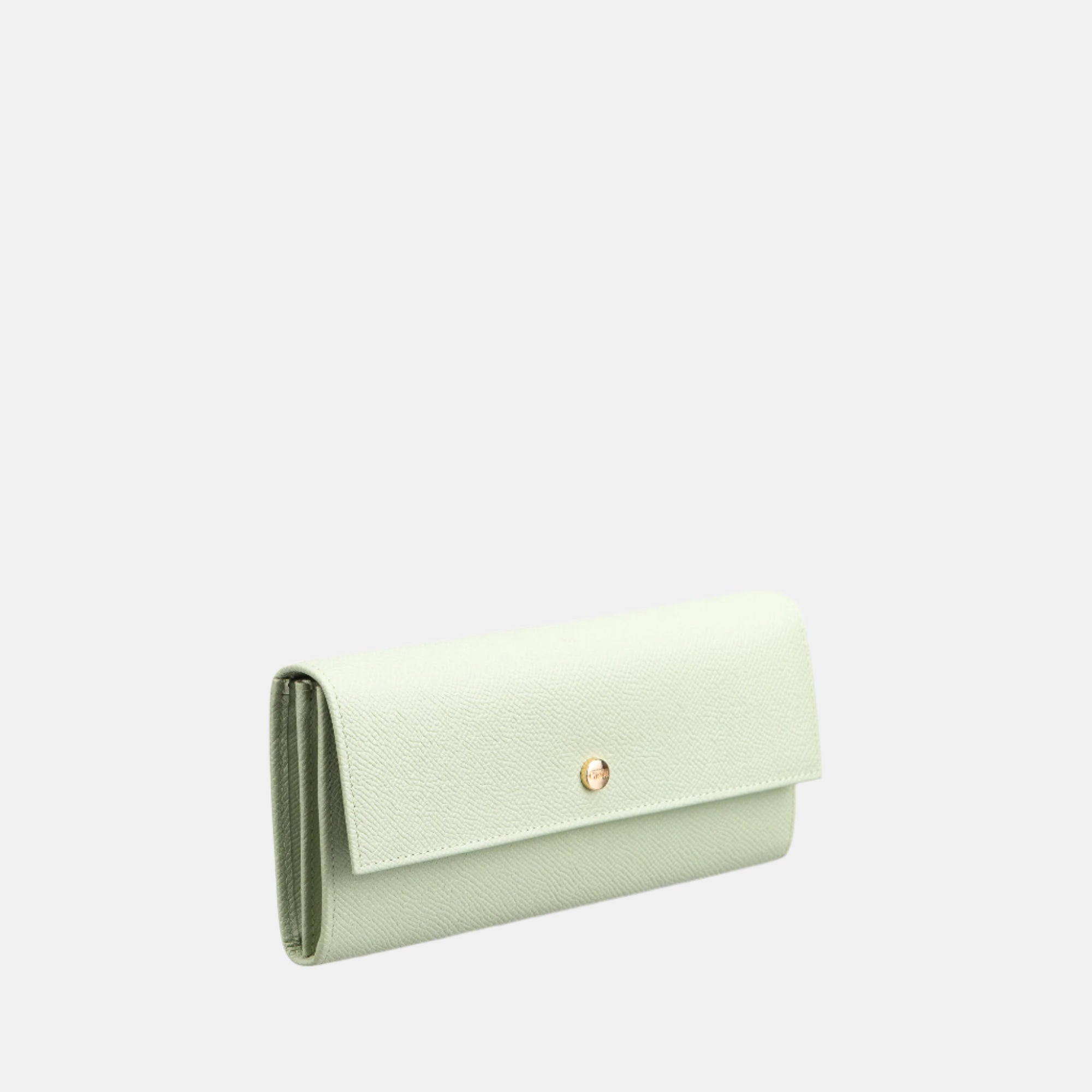 Saffiano Flapover Clutch#Color_Light Green
