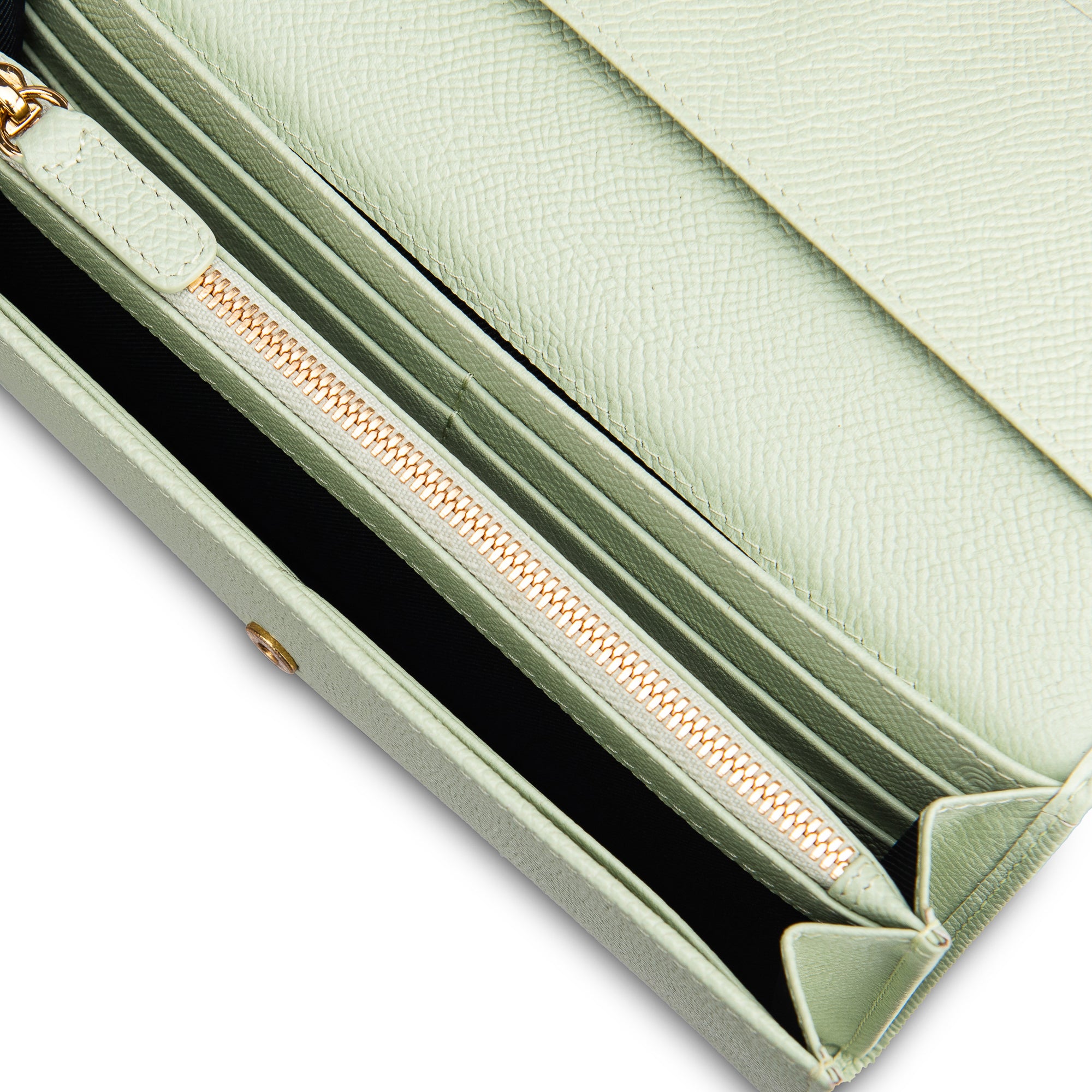 Saffiano Flapover Clutch#Color_Light Green