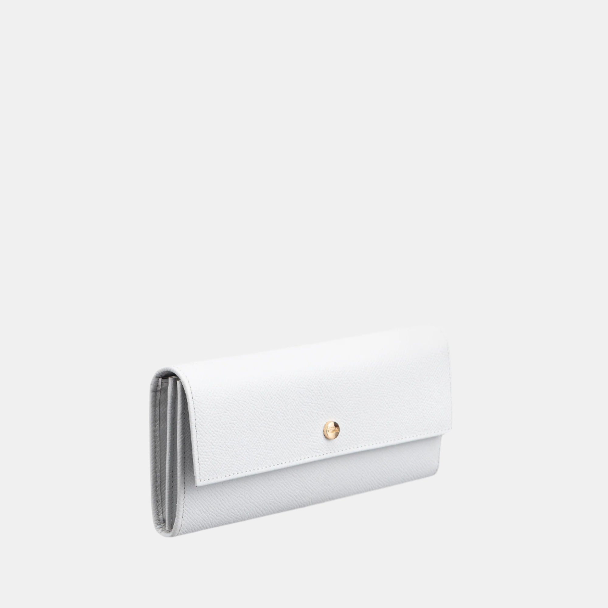Saffiano Flapover Clutch#Color_Offwhite