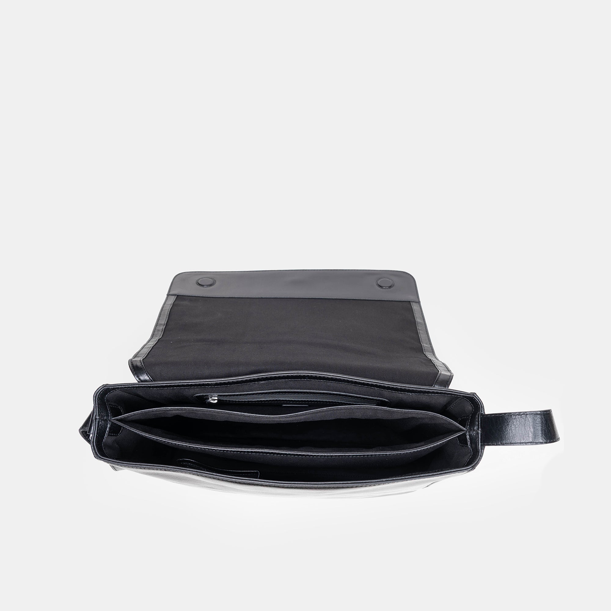 Sergio Leather Messenger Bag#Color_Black